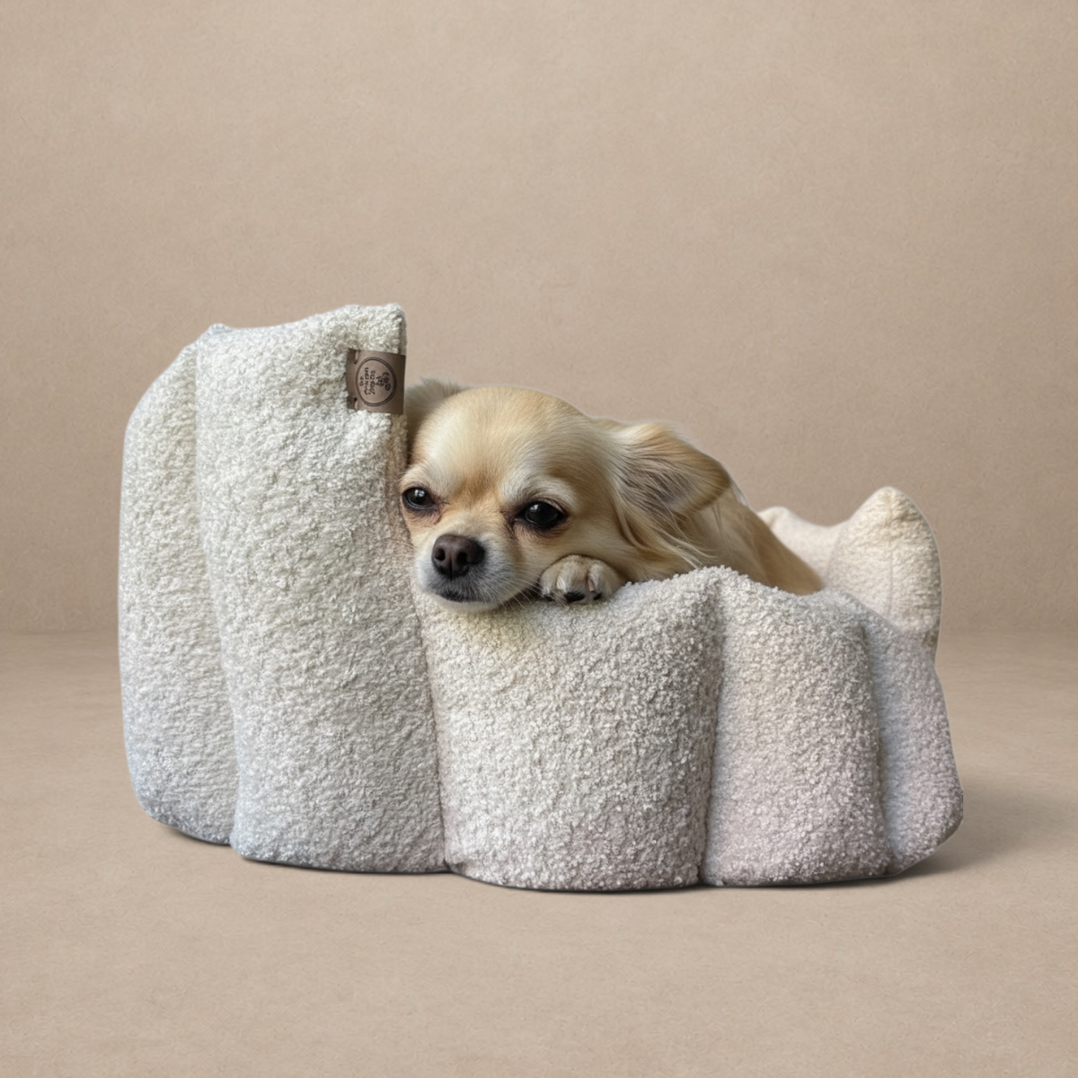 Luxury Handmade Boucle Pocket Sided Dog/cat/pet Bed with removable cushion
