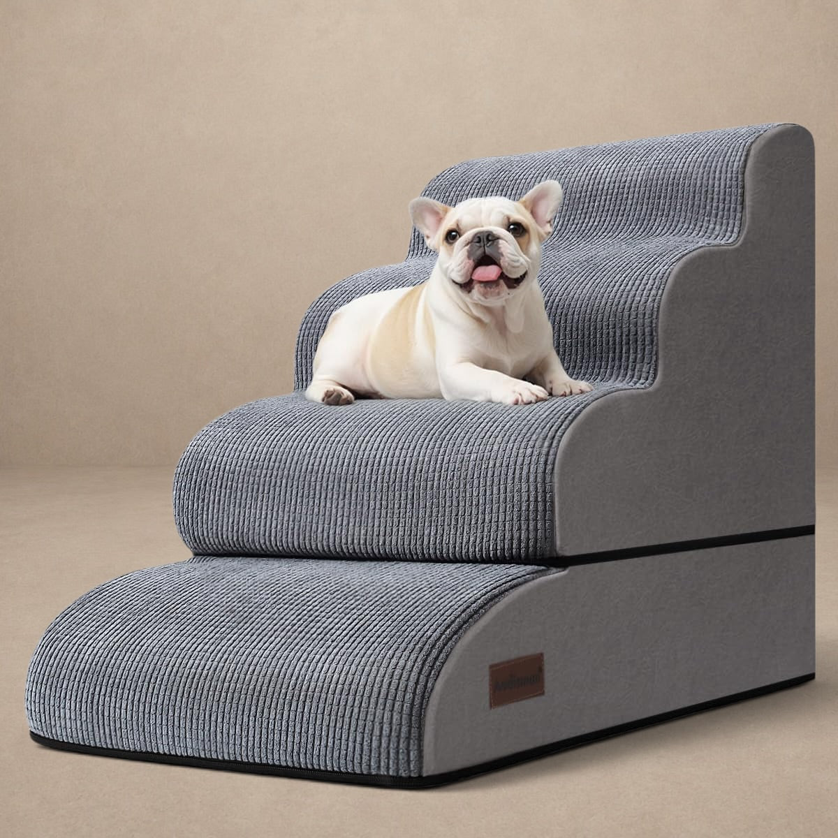 Aodisman 4 - Step Dog Stairs & Ramp for Beds or Couches – 21" Grey Non - Slip Pet Steps