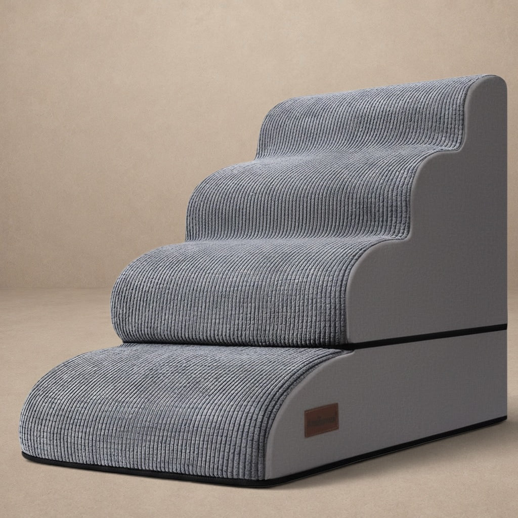 Aodisman 4 - Step Dog Stairs & Ramp for Beds or Couches – 21" Grey Non - Slip Pet Steps