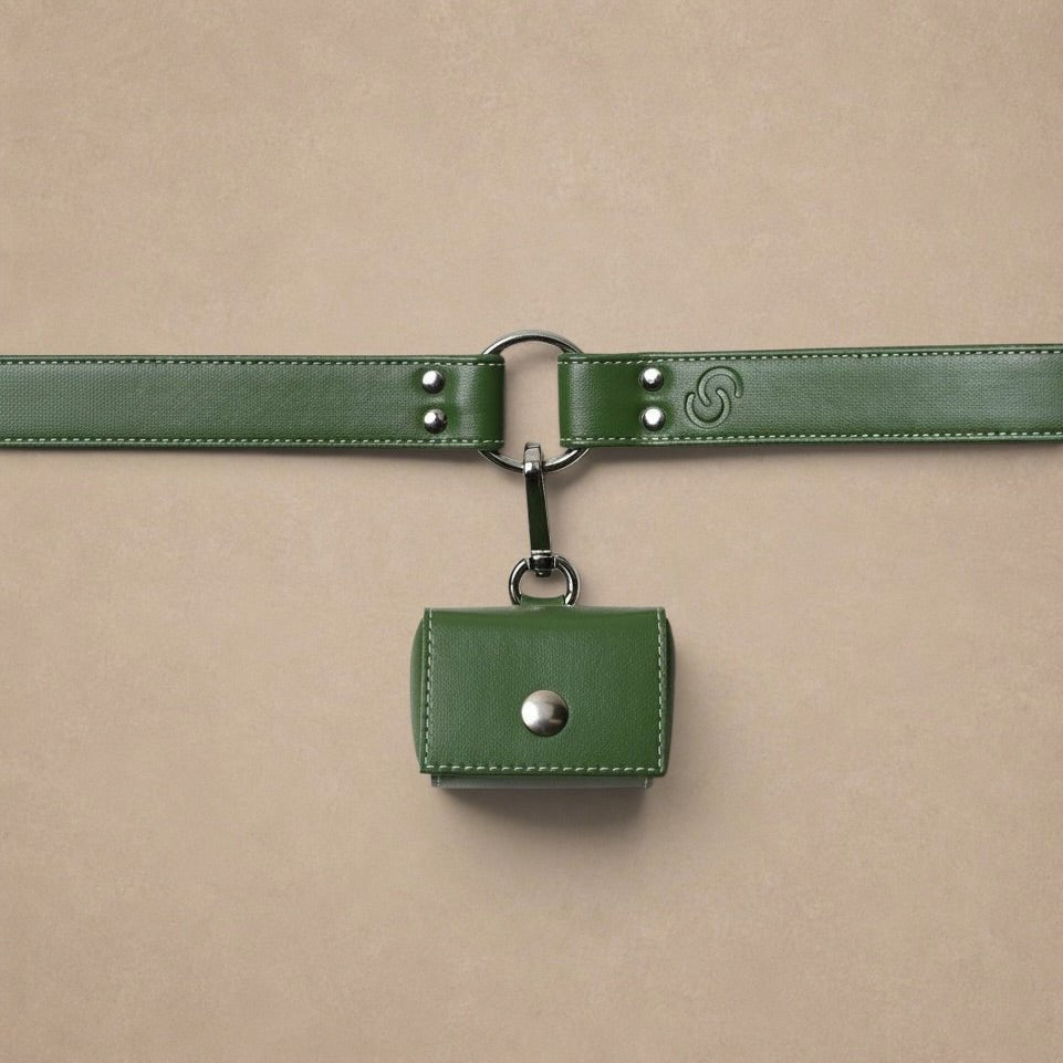Apple leather poo bag holder