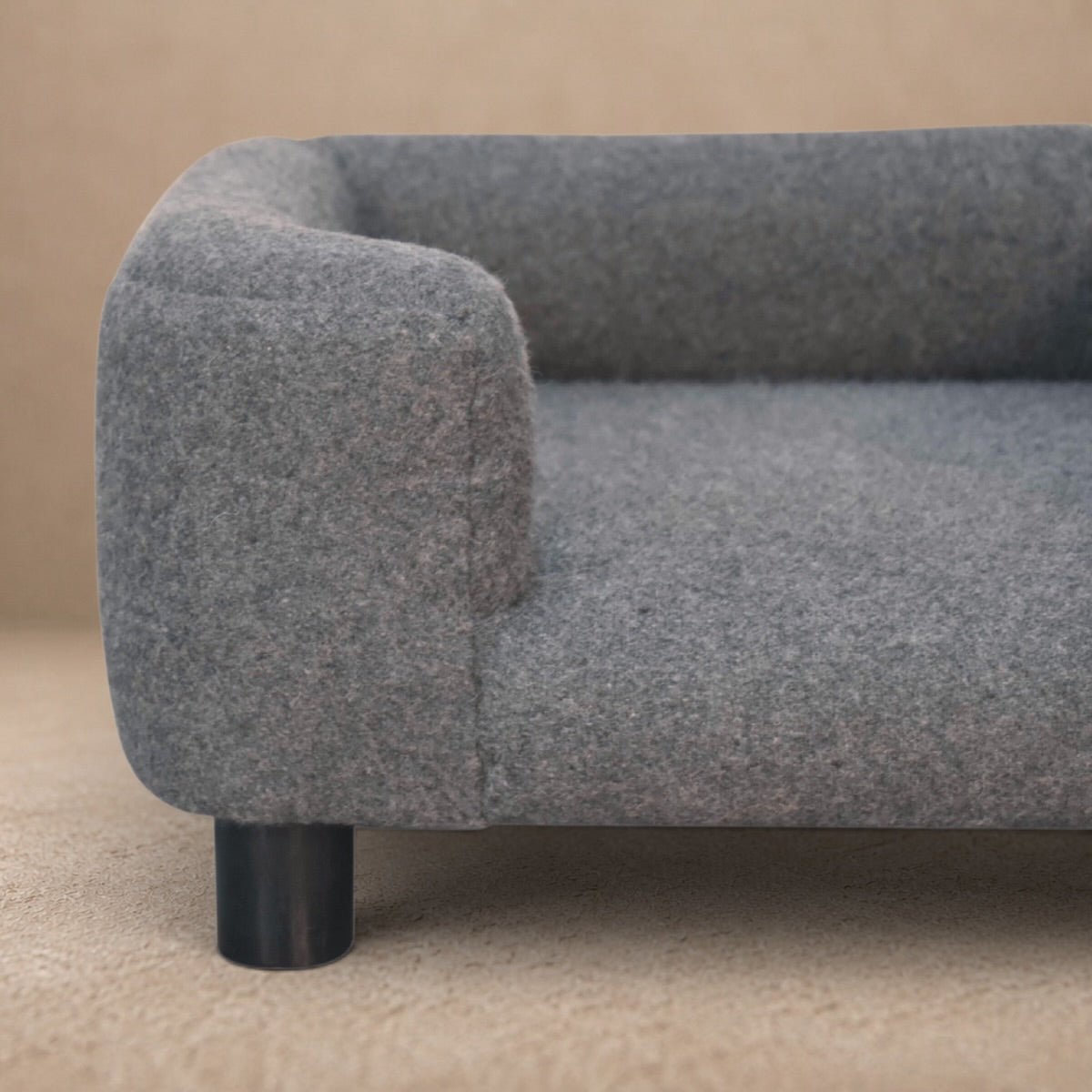 Artisan Furniture Solid Mango Wood Mini Battleship Tweed Pet Sofa Bed