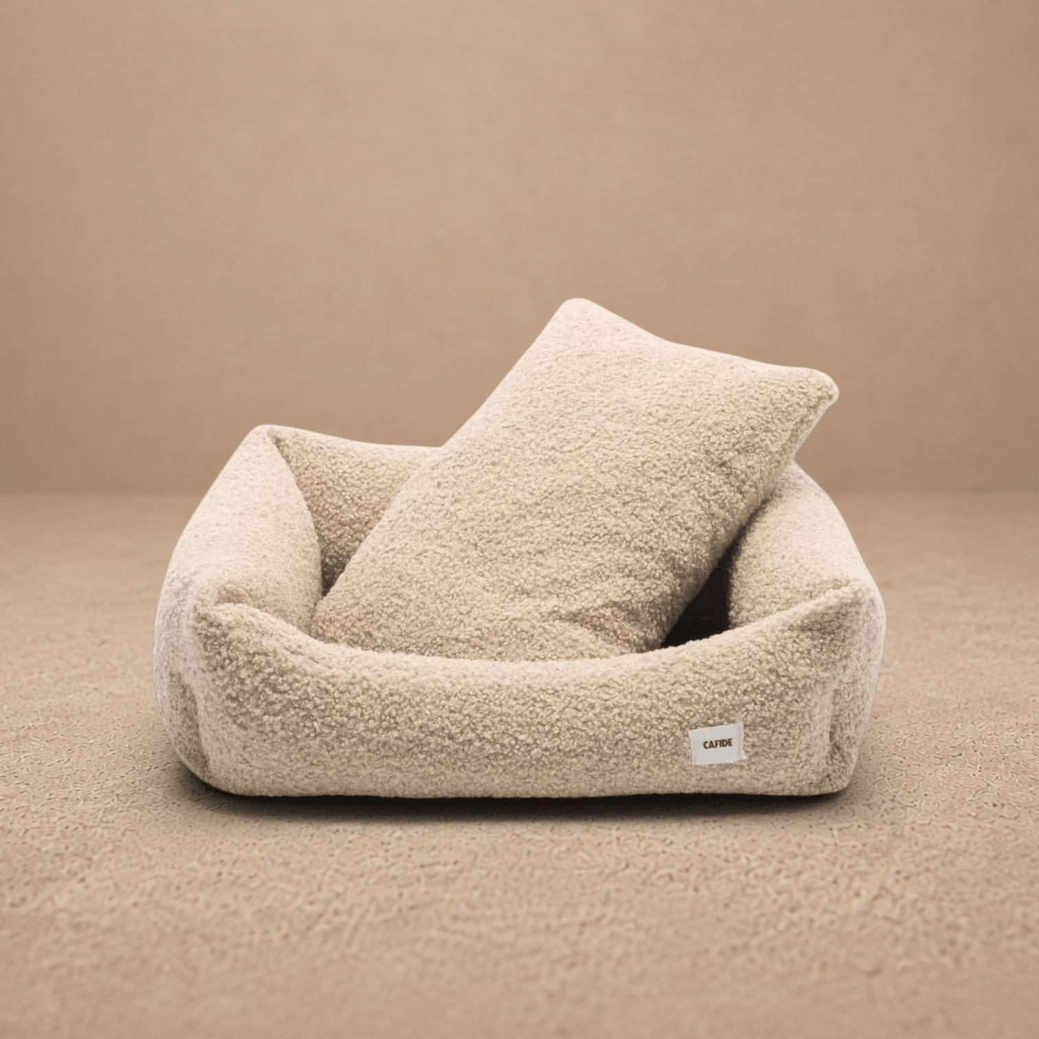Beige Sheepdog Bed, Snozy