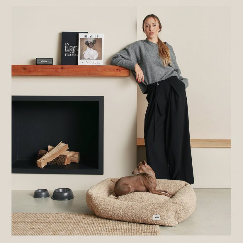 Beige Sheepdog Bed, Snozy