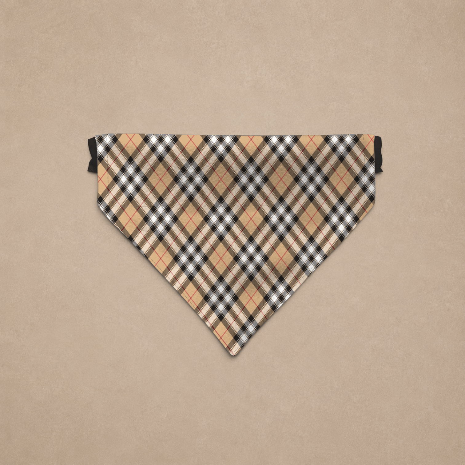 Beige Tartan - Dog Bandana - 4 Sizes