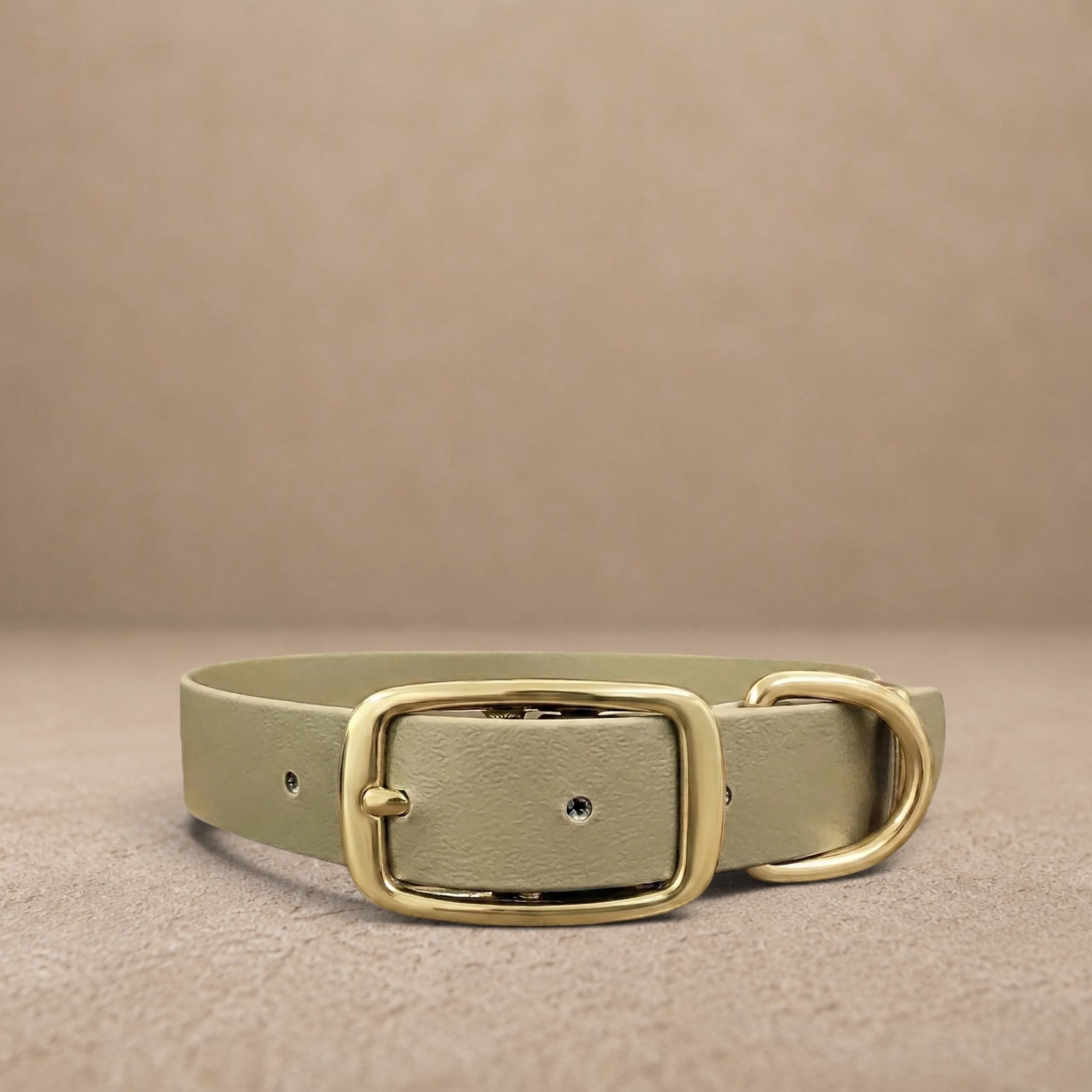 Beige Waterproof Biothane Buckle Dog Collar