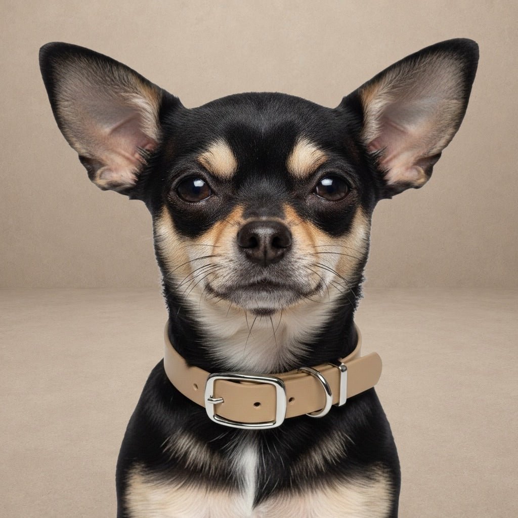 Beige Waterproof Biothane Buckle Dog Collar