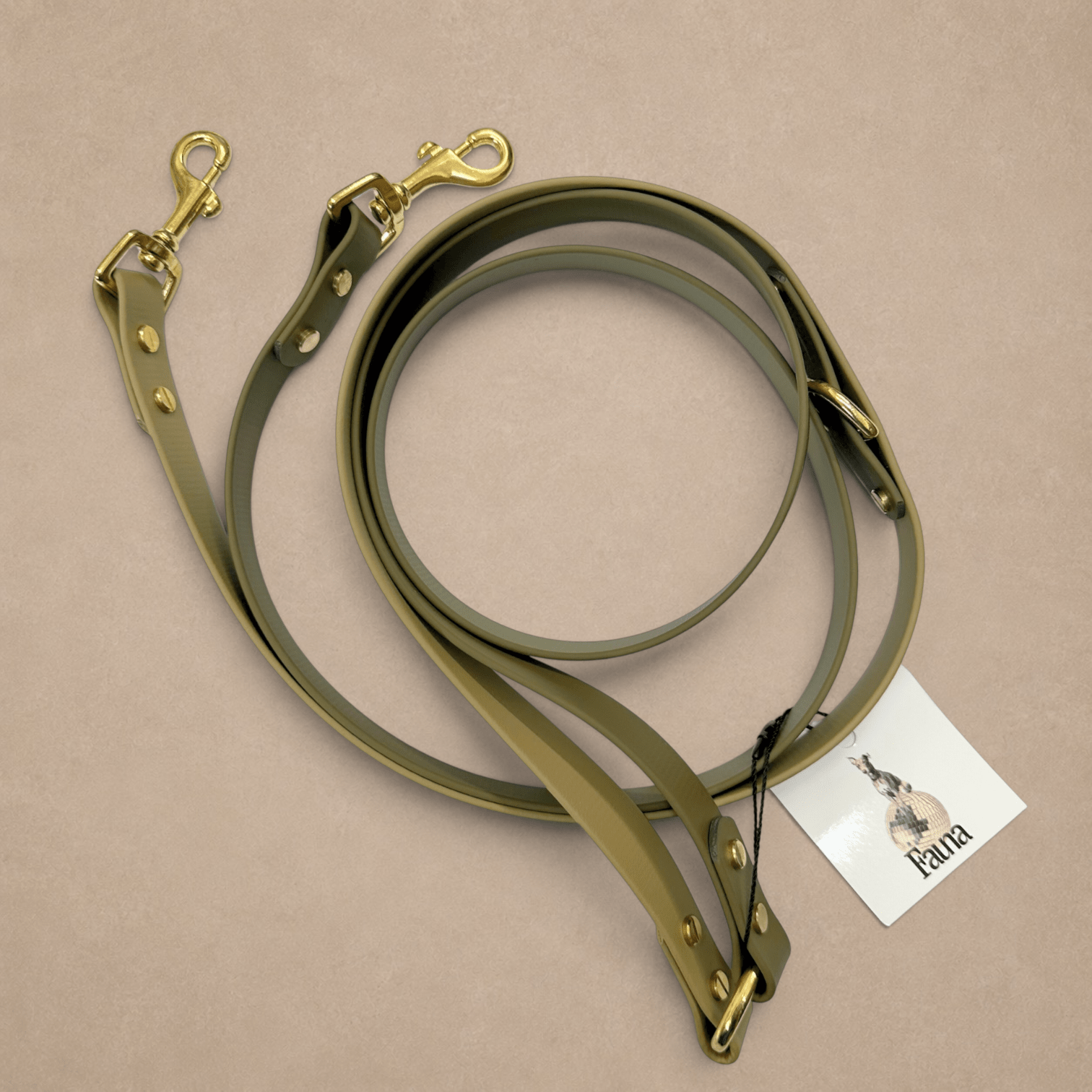 Bentley Multiway Dog Lead in Olive & Khaki
