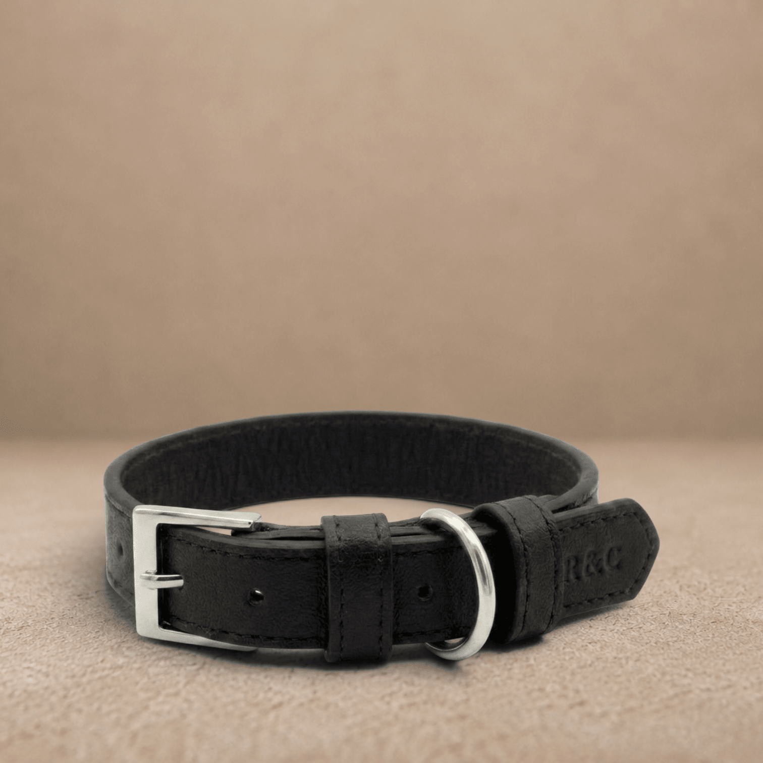 Black Leather Dog Collar