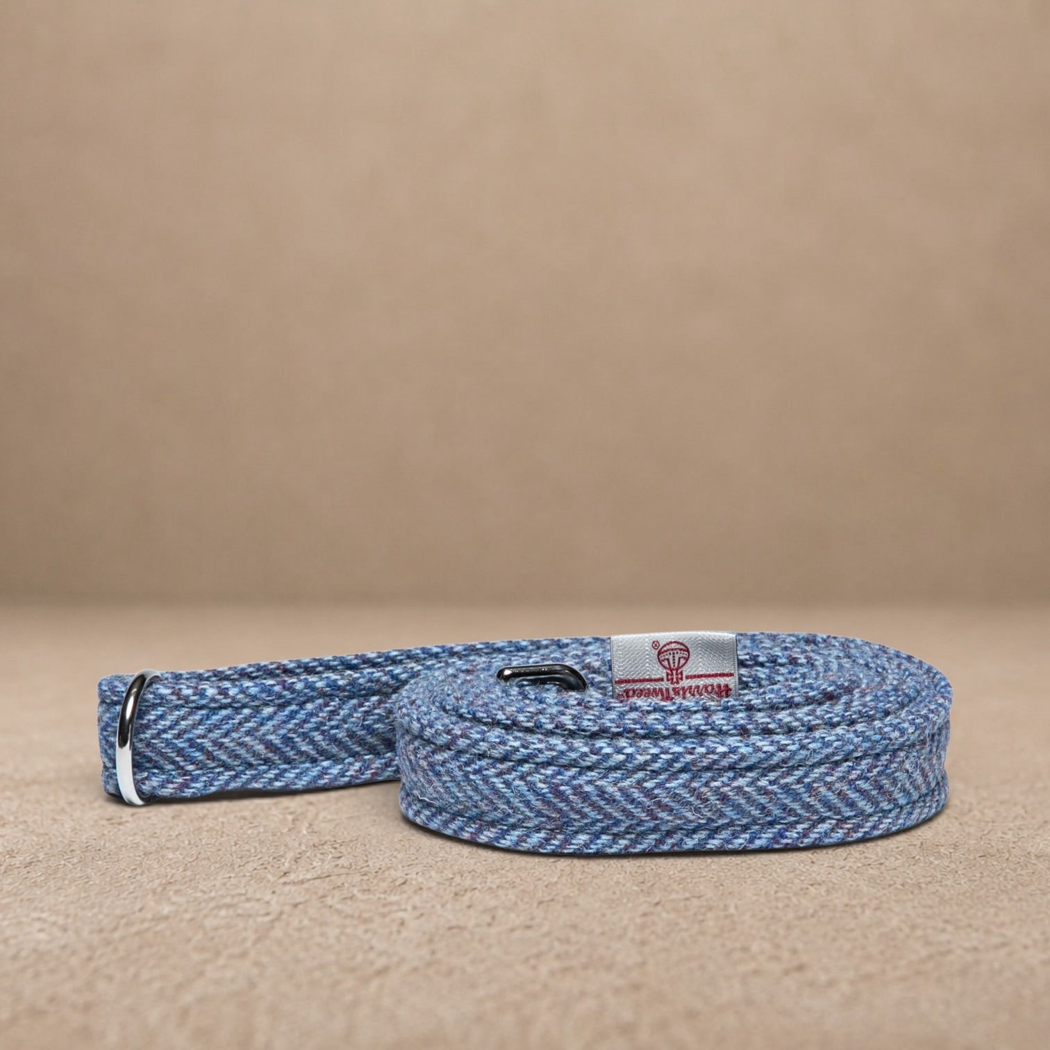 Blue Herringbone Luxury Harris Tweed Dog Lead