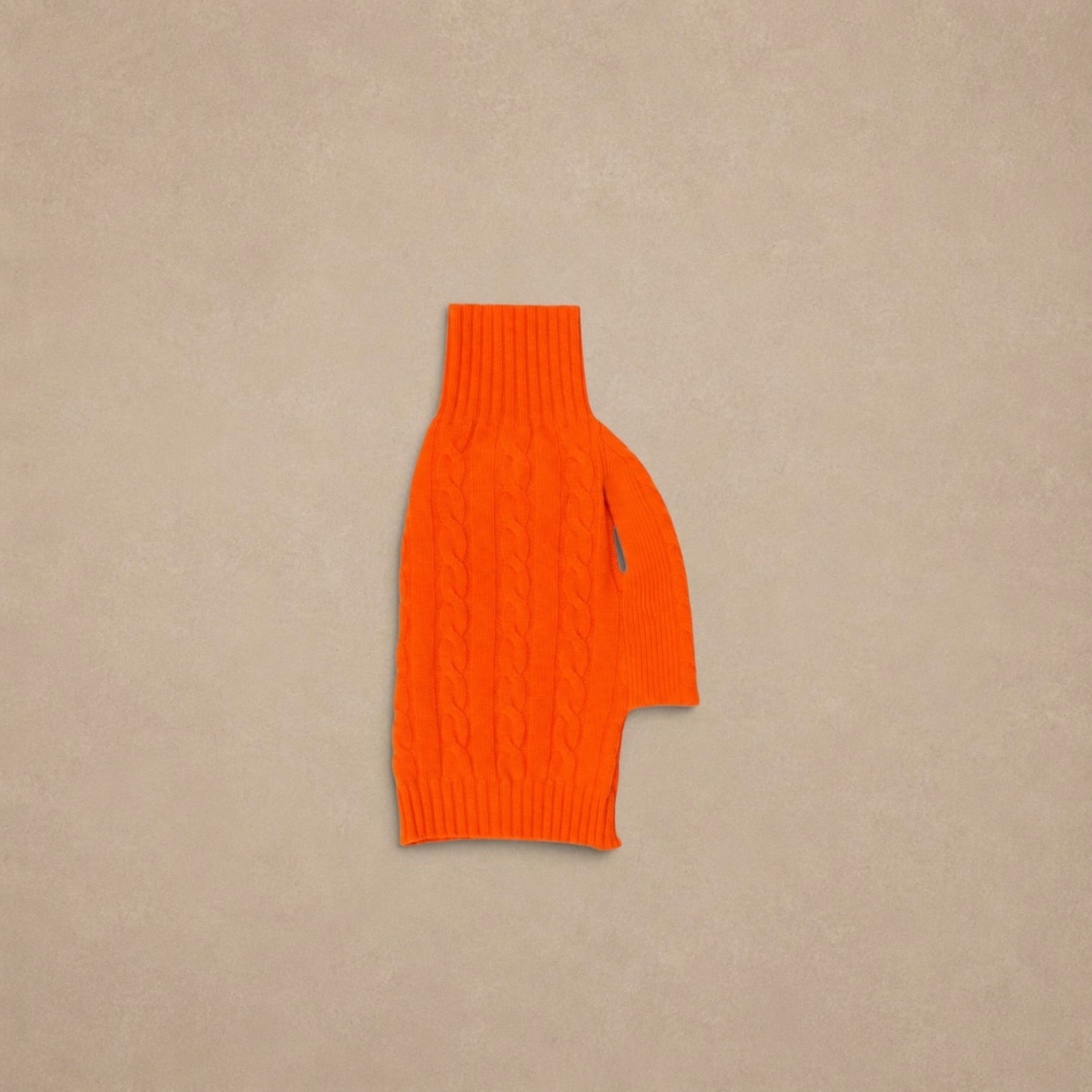 Cashmere Dog Jumper Cable Knit, Orange