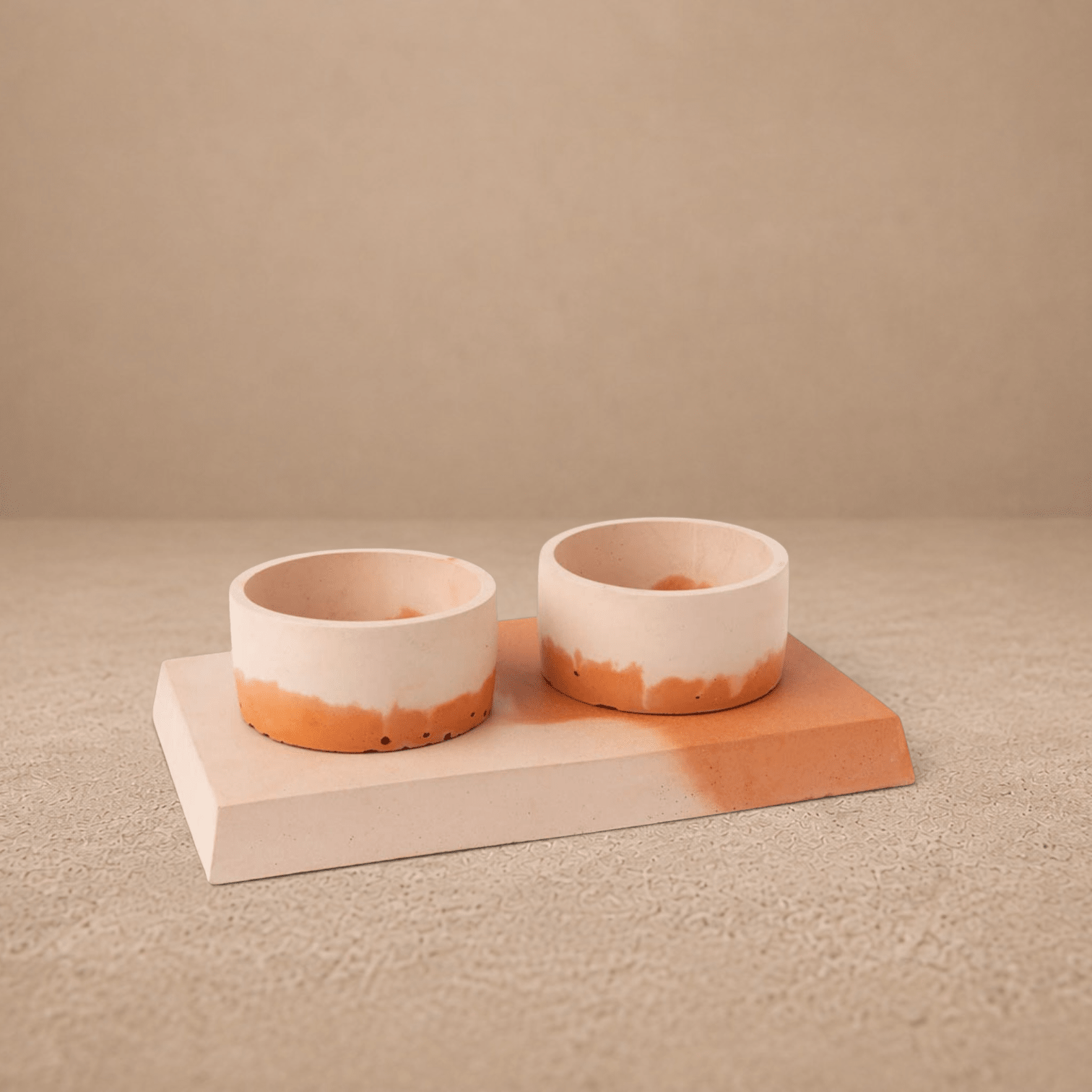 Concrete Pet Bowl Set by Smith & Goat (Terracotta & Blush)