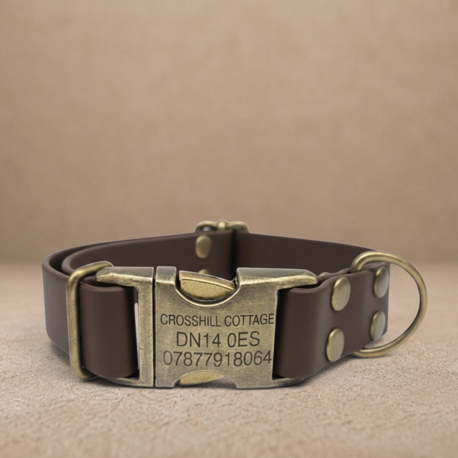 Dark Brown Waterproof Biothane Metal Clasp Dog Collar
