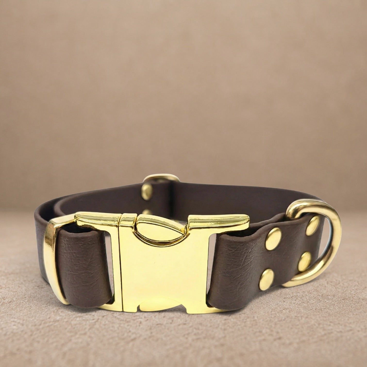 Dark Brown Waterproof Biothane Metal Clasp Dog Collar