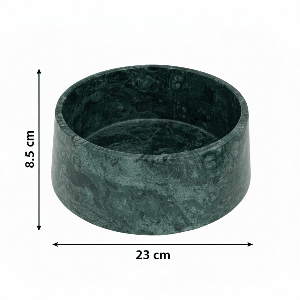 Dark Green Marble Dog Bowl
