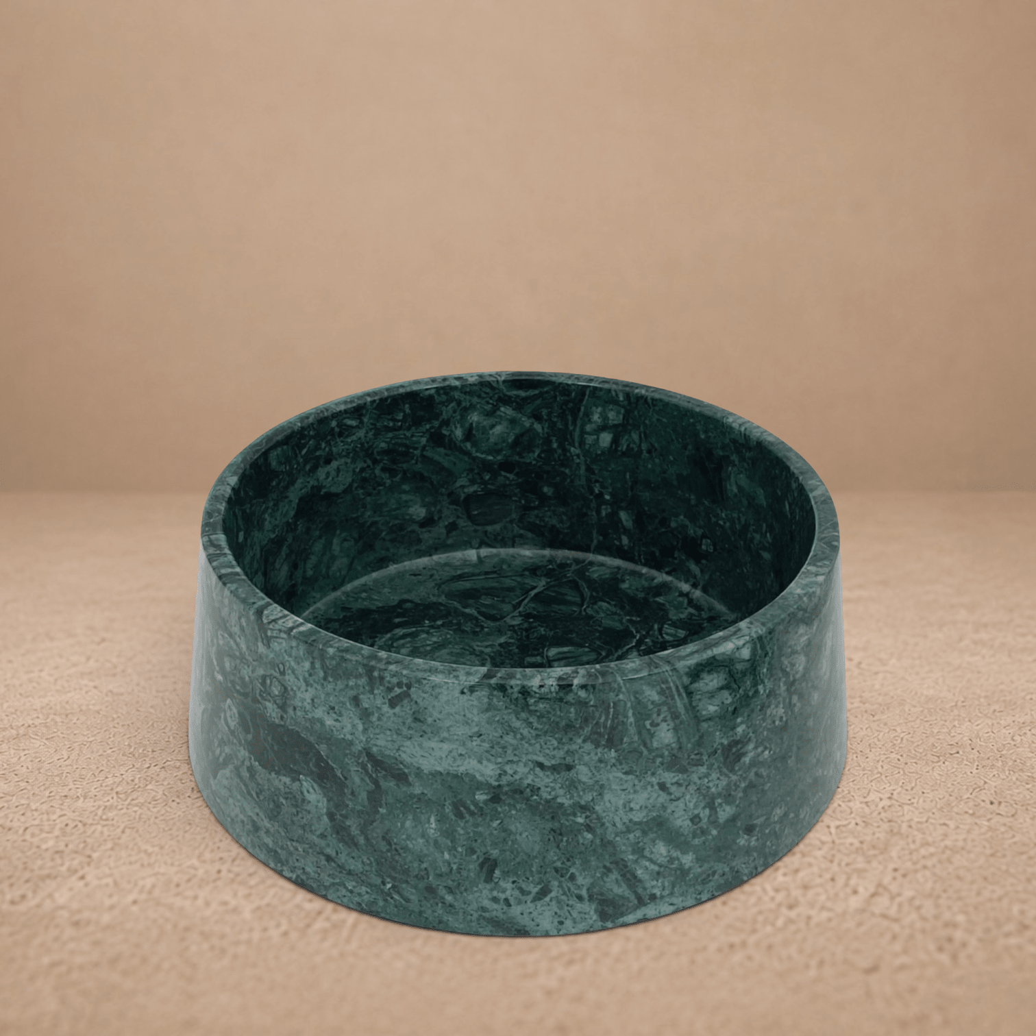 Dark Green Marble Dog Bowl