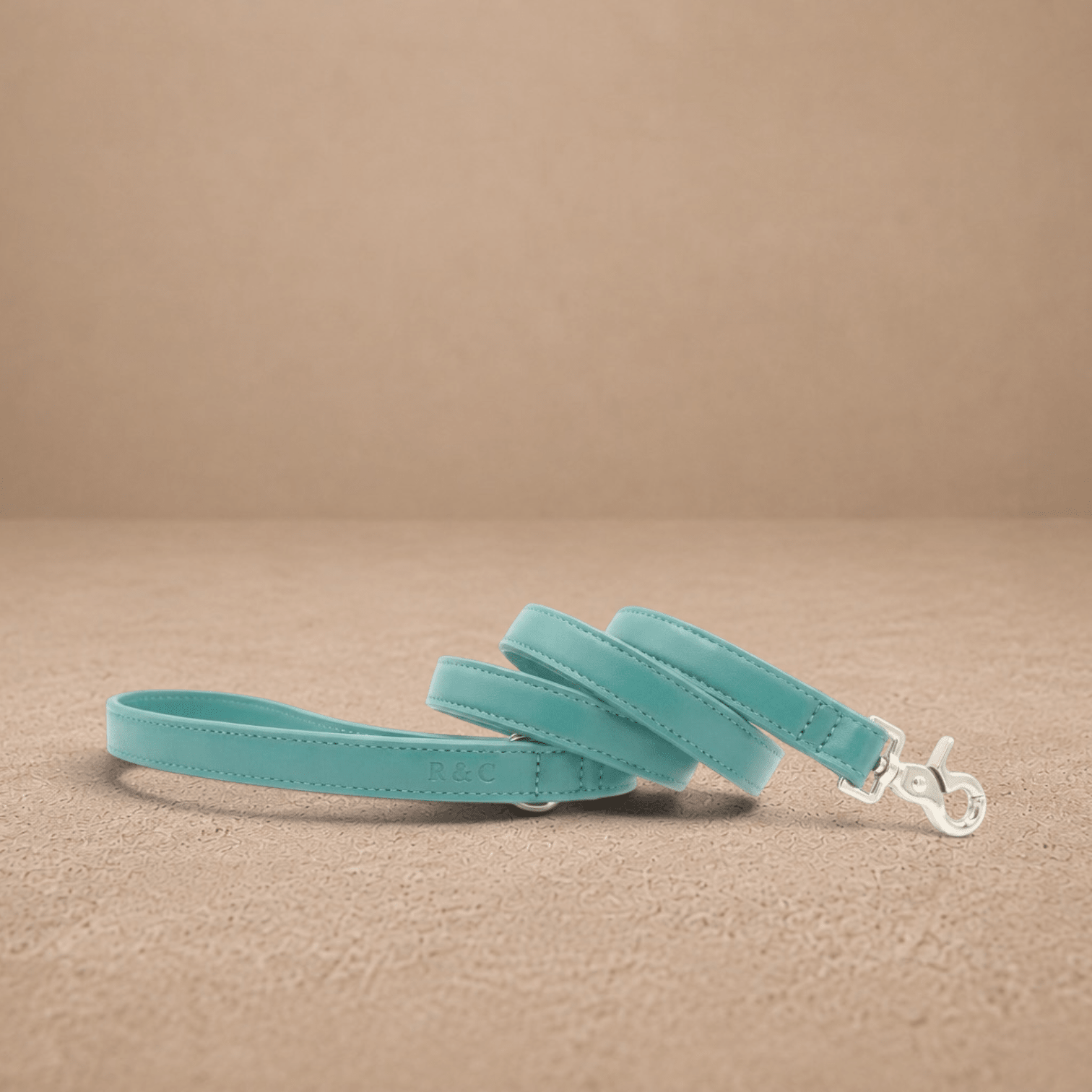 Duck Egg Blue Leather Dog Lead