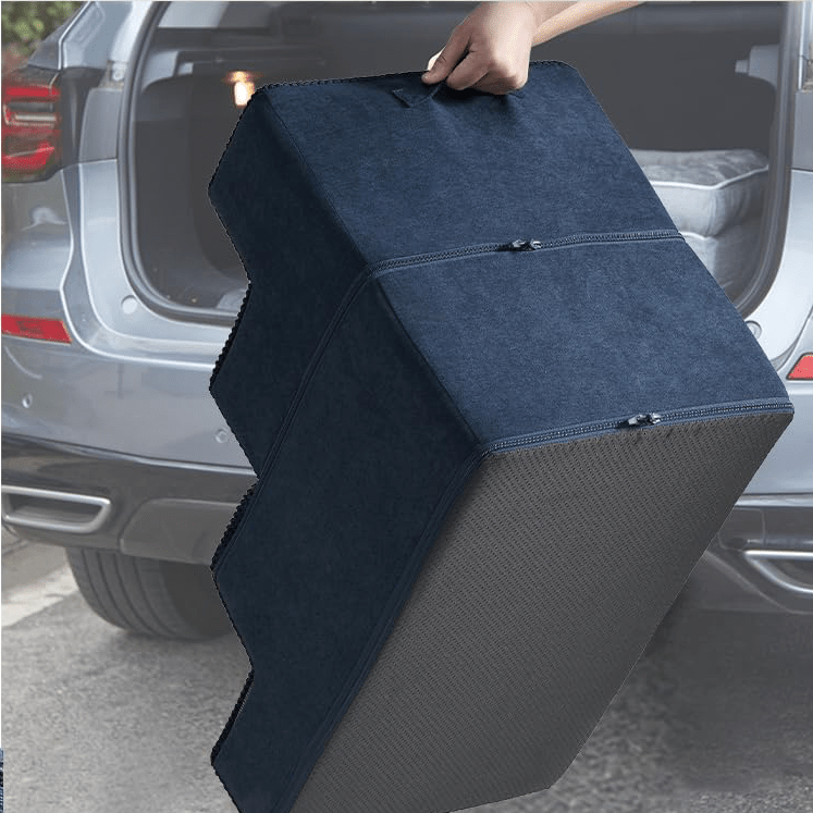 EHEYCIGA Dog Stairs – 3 - Step Navy (13.5 in H) for Sofa, Non - Slip, Foldable