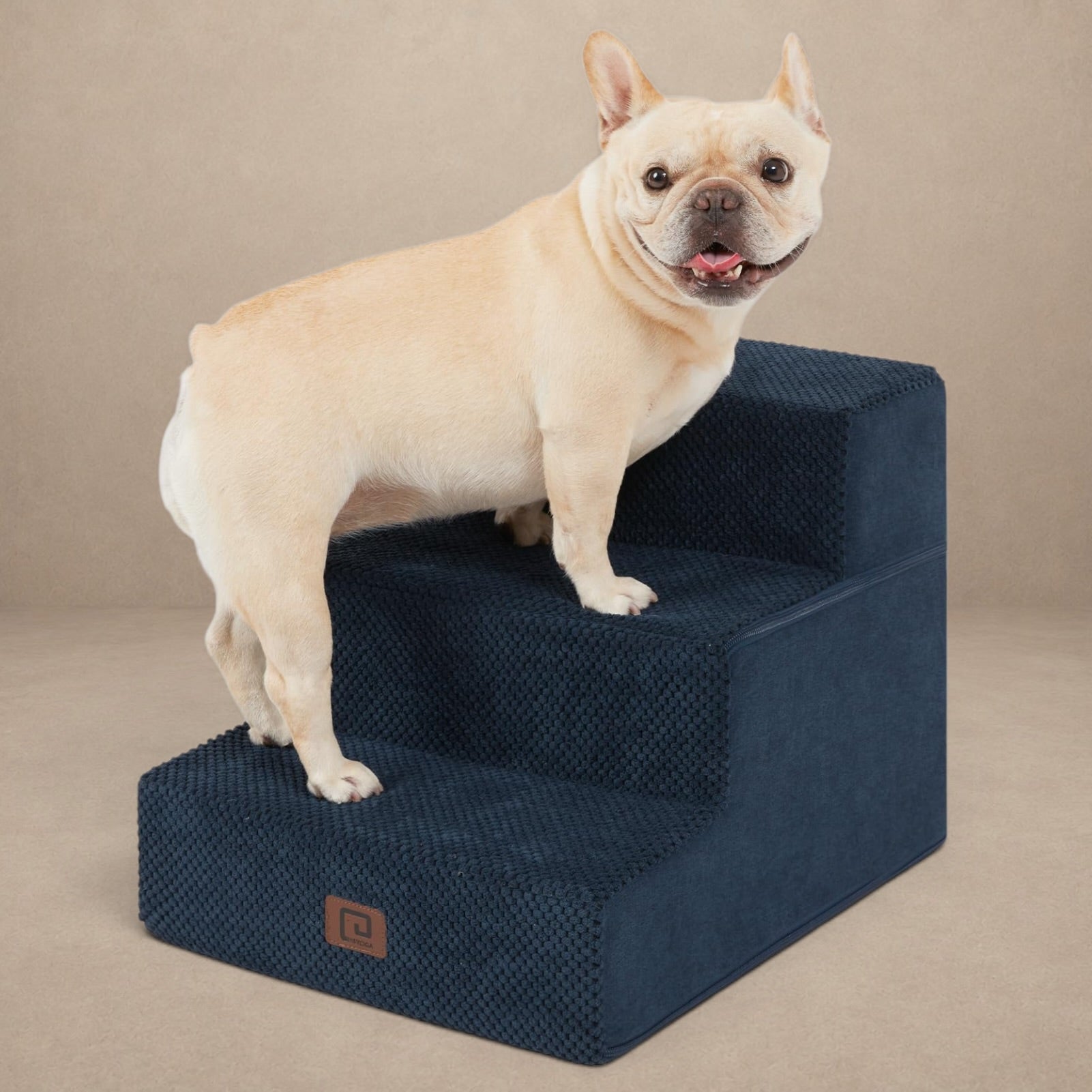 EHEYCIGA Dog Stairs – 3 - Step Navy (13.5 in H) for Sofa, Non - Slip, Foldable