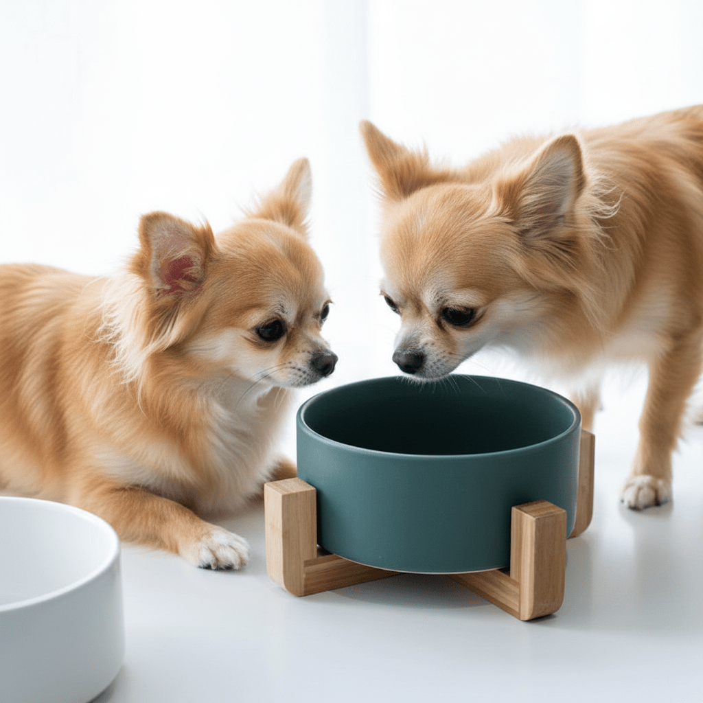 Green Ceramic Pet Bowl|Minimal Feeding Bowl (400ml / 850ml / 1800ml)