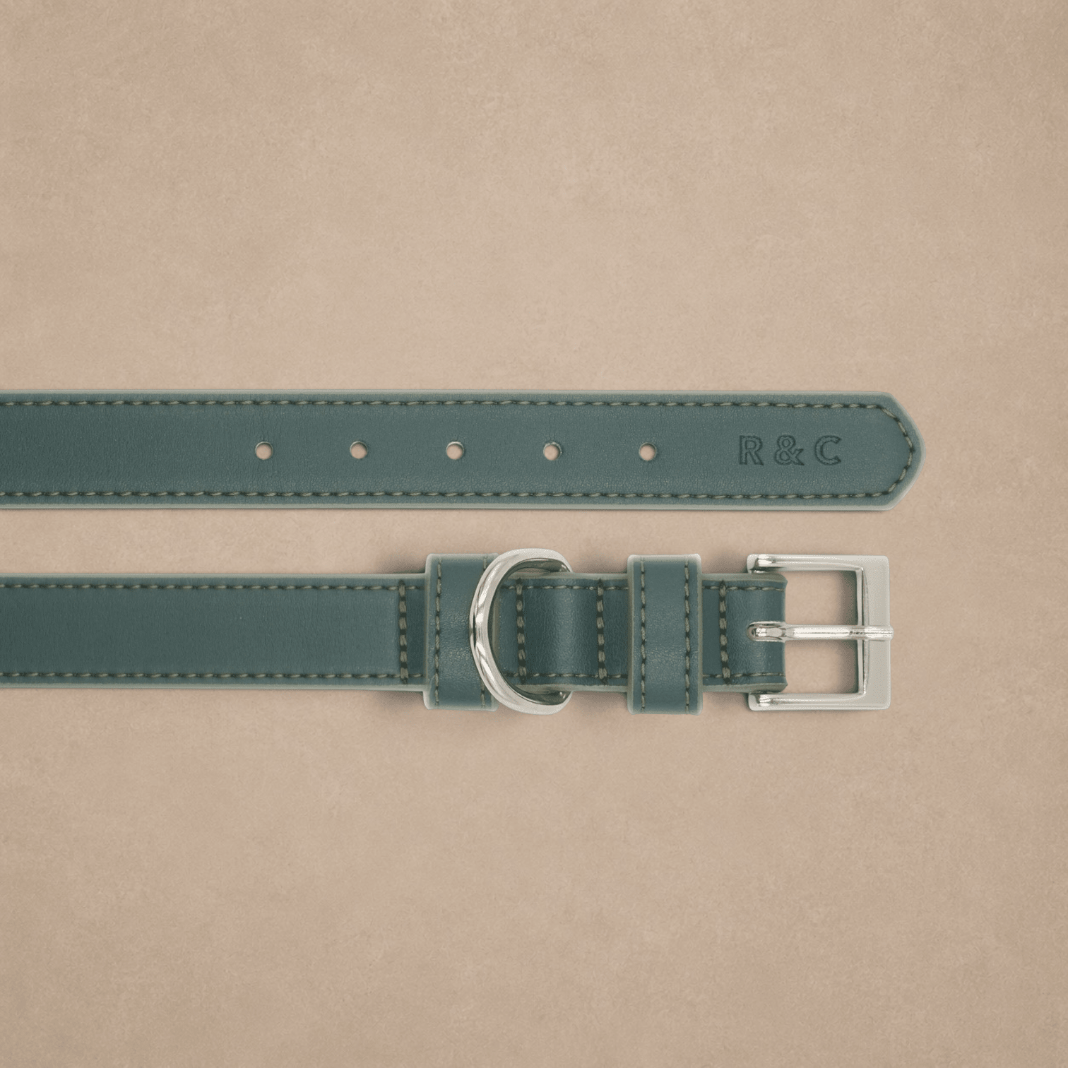 Green Leather Dog Collar