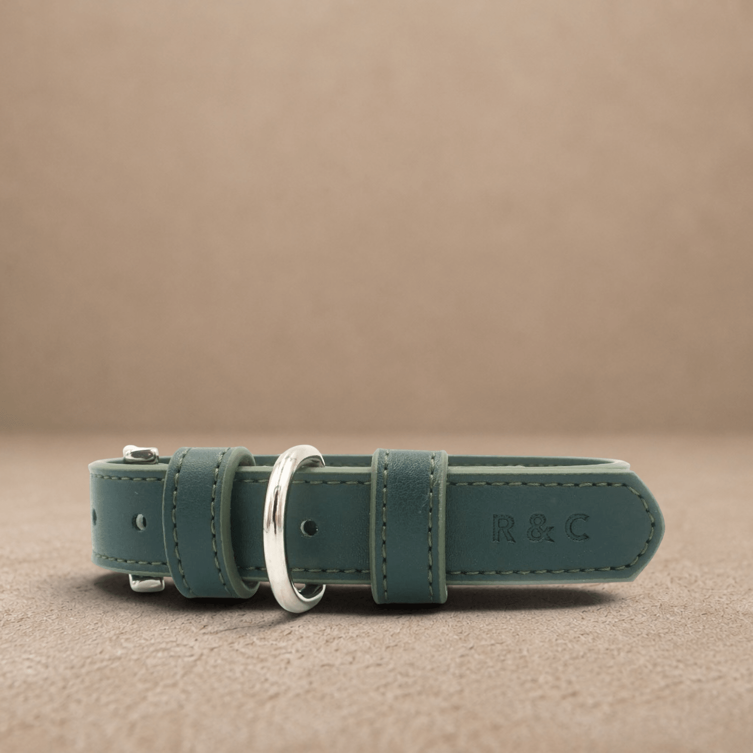 Green Leather Dog Collar