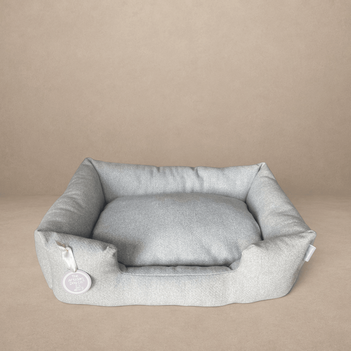 Handcrafted Luxury Dog/cat bed in Herringbone Fabrics - The Classic Collection