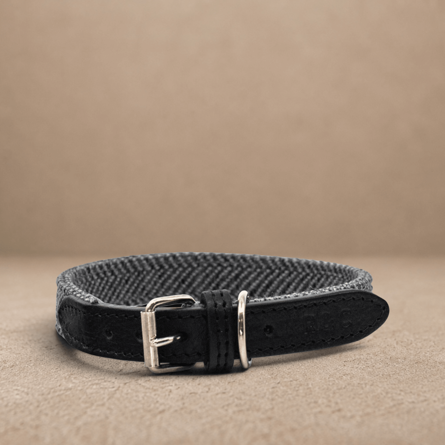 Herringbone & Leather Collar - Balmoral