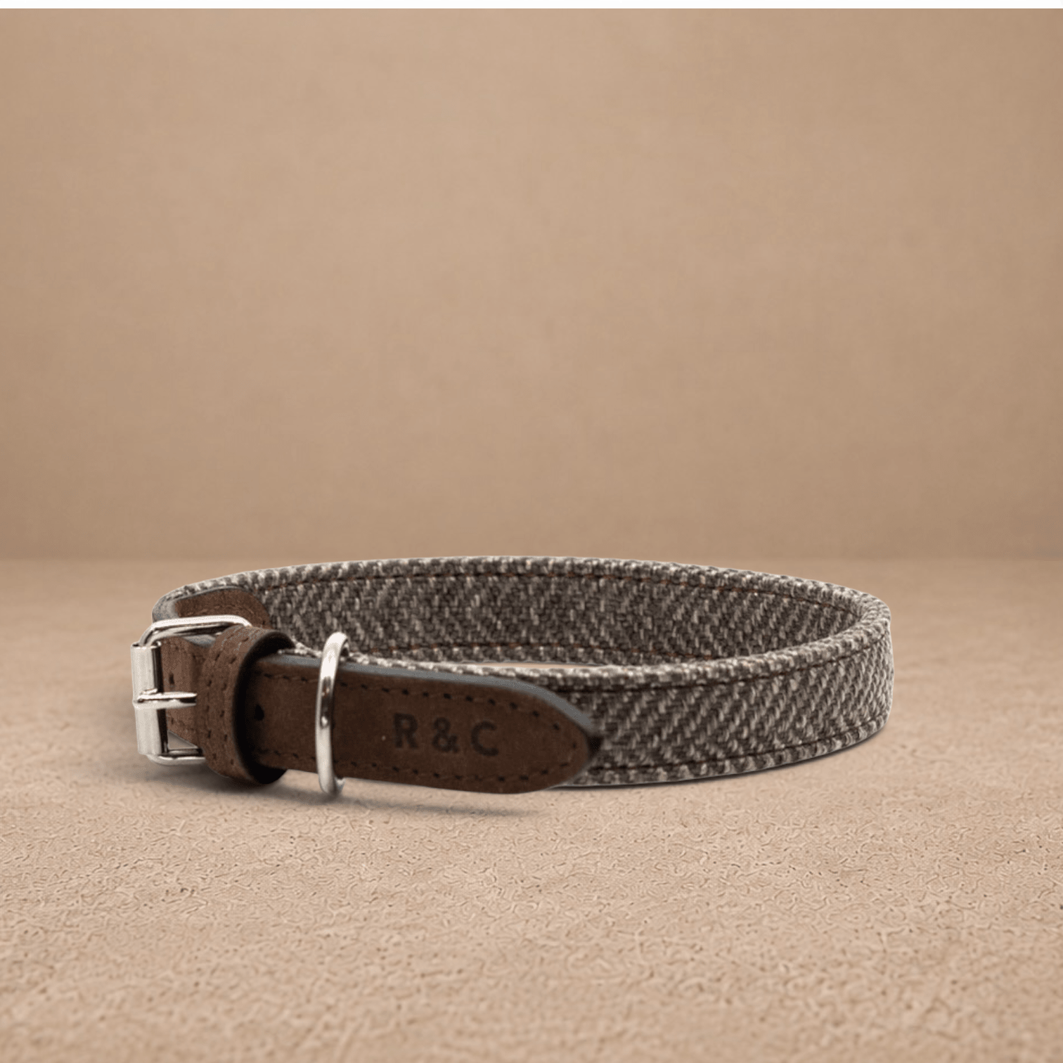 Herringbone & Leather Collar - Lincoln