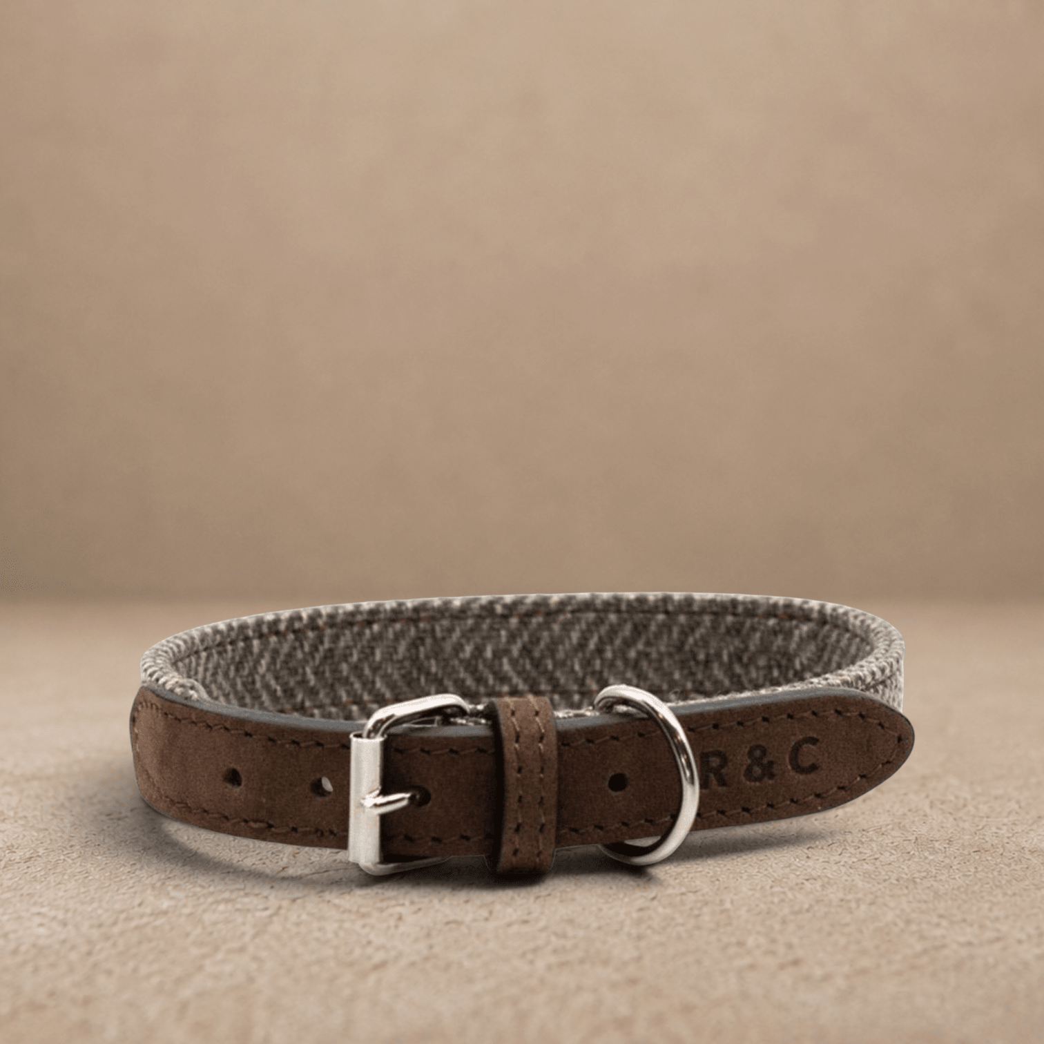 Herringbone & Leather Collar - Lincoln