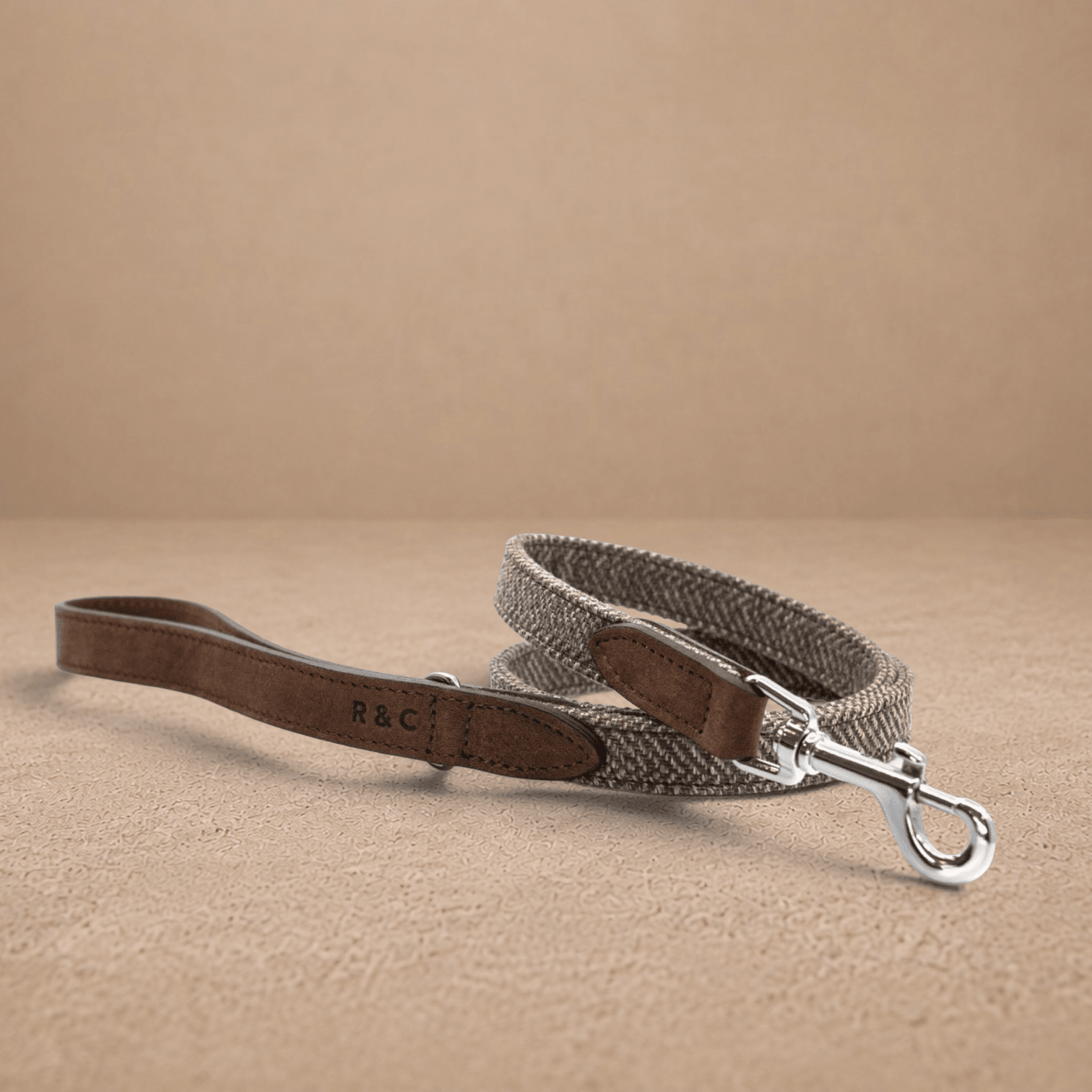 Herringbone & Leather Lead - Lincoln