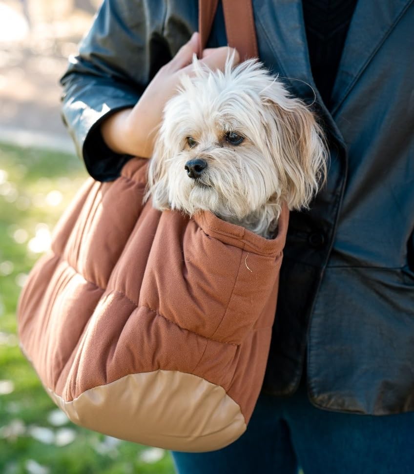 NoblePup Plush Dog Purse Carrier for Small Dogs | Cozy Travel Tote for Under 15 lbs