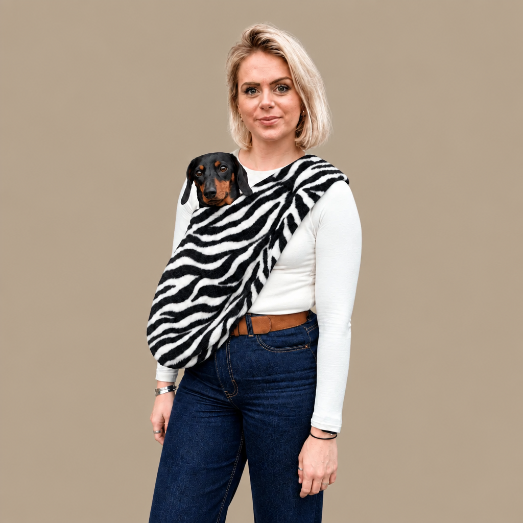 Patterned Polar Fleece Dog Sling - Standard, Petite and Long Strap Sizes