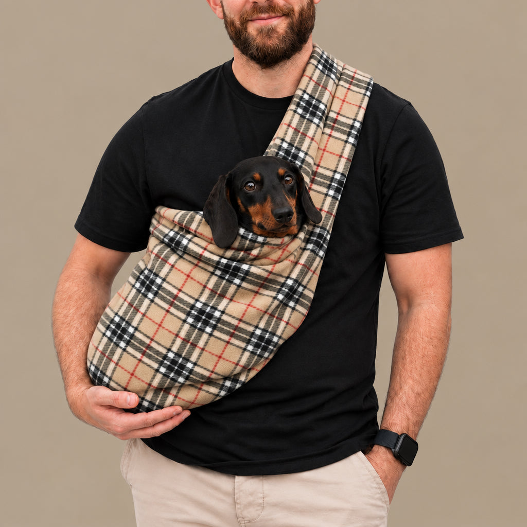 Patterned Polar Fleece Dog Sling - Standard, Petite and Long Strap Sizes