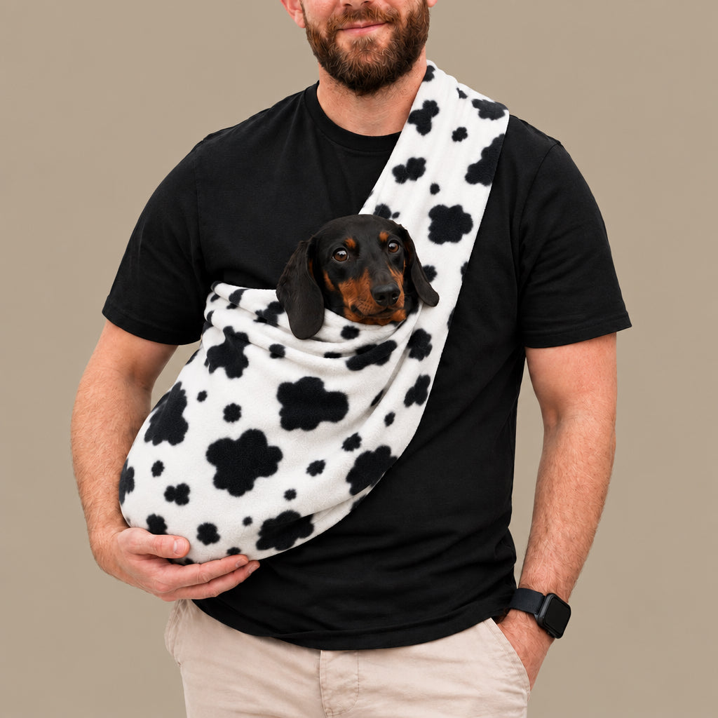 Patterned Polar Fleece Dog Sling - Standard, Petite and Long Strap Sizes