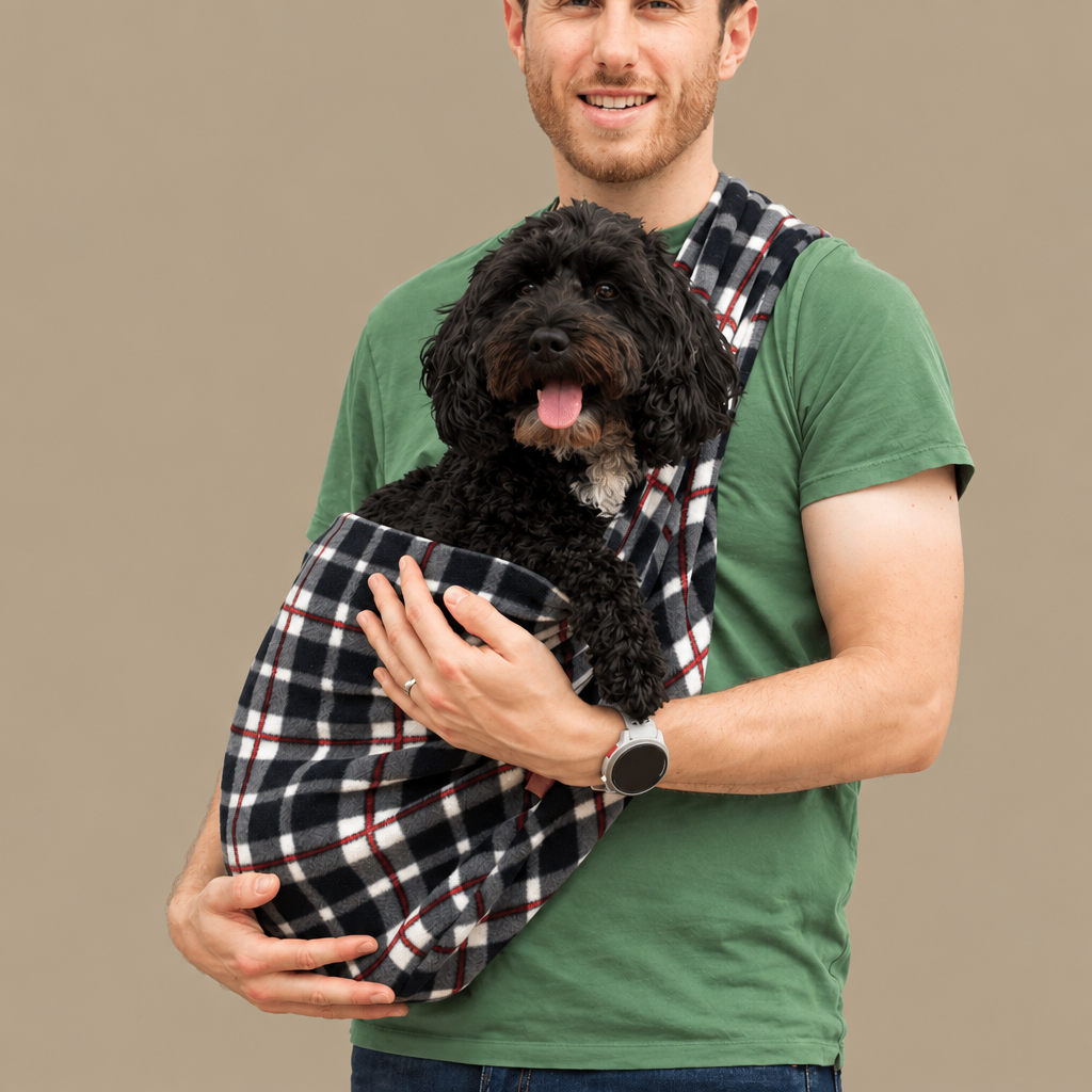 Patterned Polar Fleece Dog Sling - Standard, Petite and Long Strap Sizes