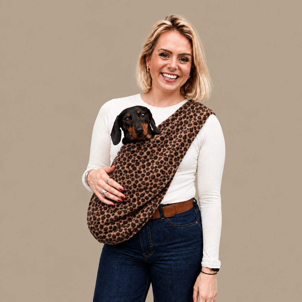 Patterned Polar Fleece Dog Sling - Standard, Petite and Long Strap Sizes