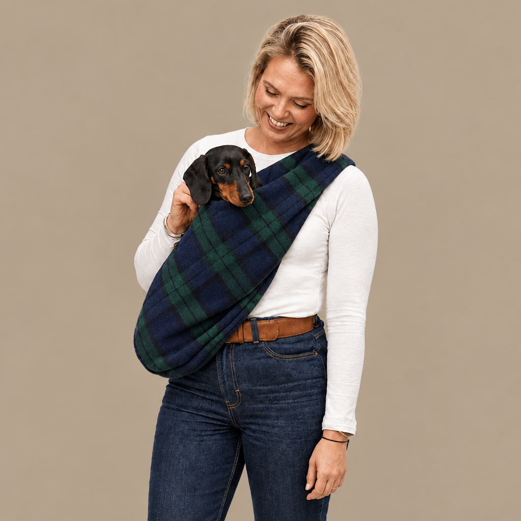 Patterned Polar Fleece Dog Sling - Standard, Petite and Long Strap Sizes