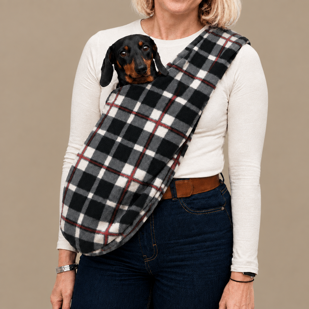 Patterned Polar Fleece Dog Sling - Standard, Petite and Long Strap Sizes