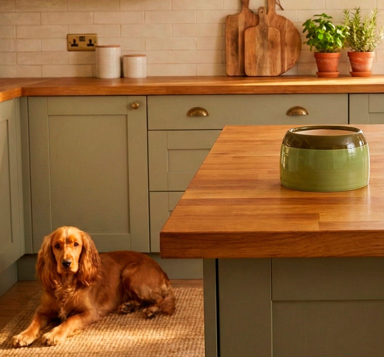 Personalised Ear - Free Cocker Spaniel Dog Bowl – Handmade Ceramic Bowl