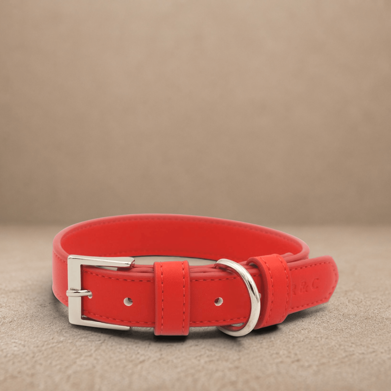 Red Leather Dog Collar