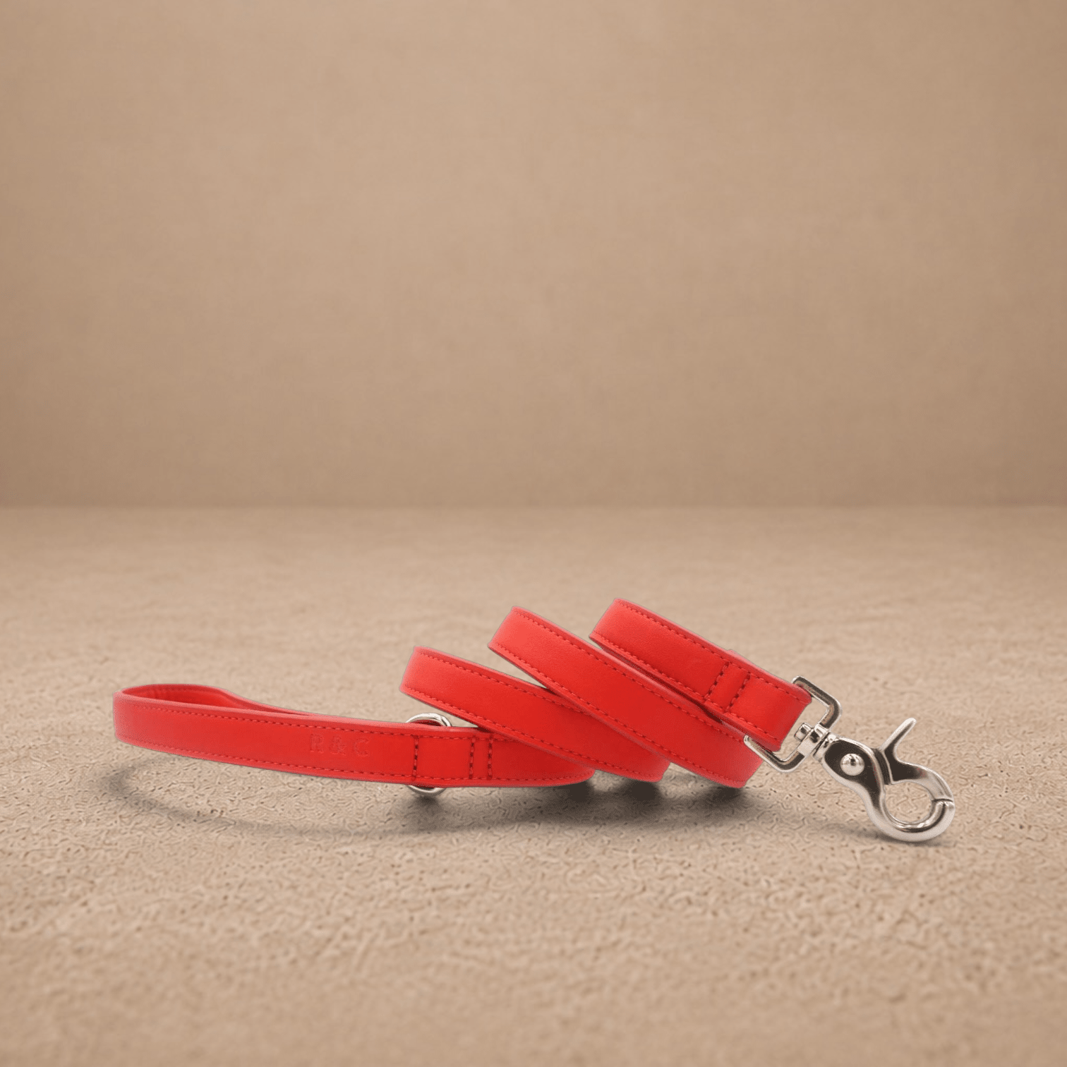 Red Leather Dog Lead
