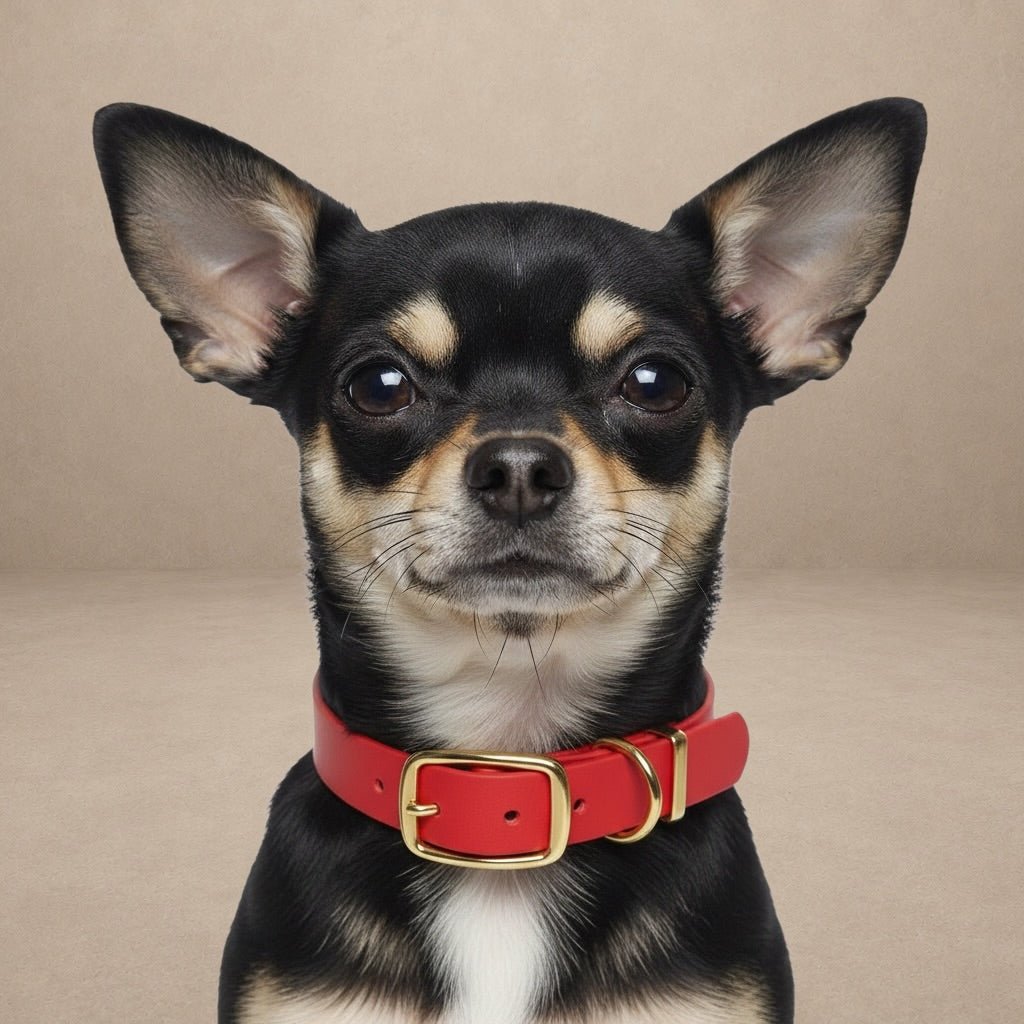 Red Waterproof Biothane Buckle Dog Collar