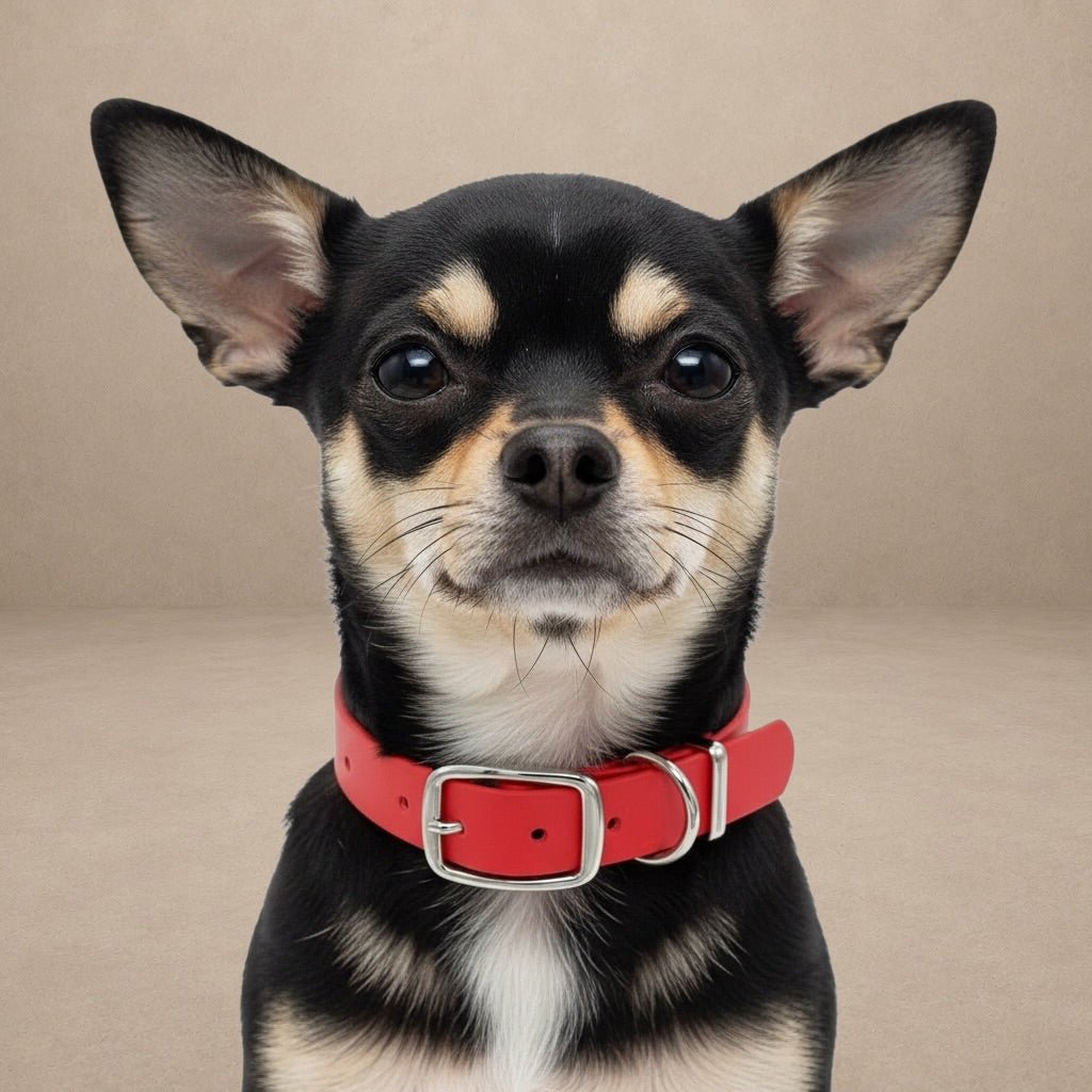 Red Waterproof Biothane Buckle Dog Collar