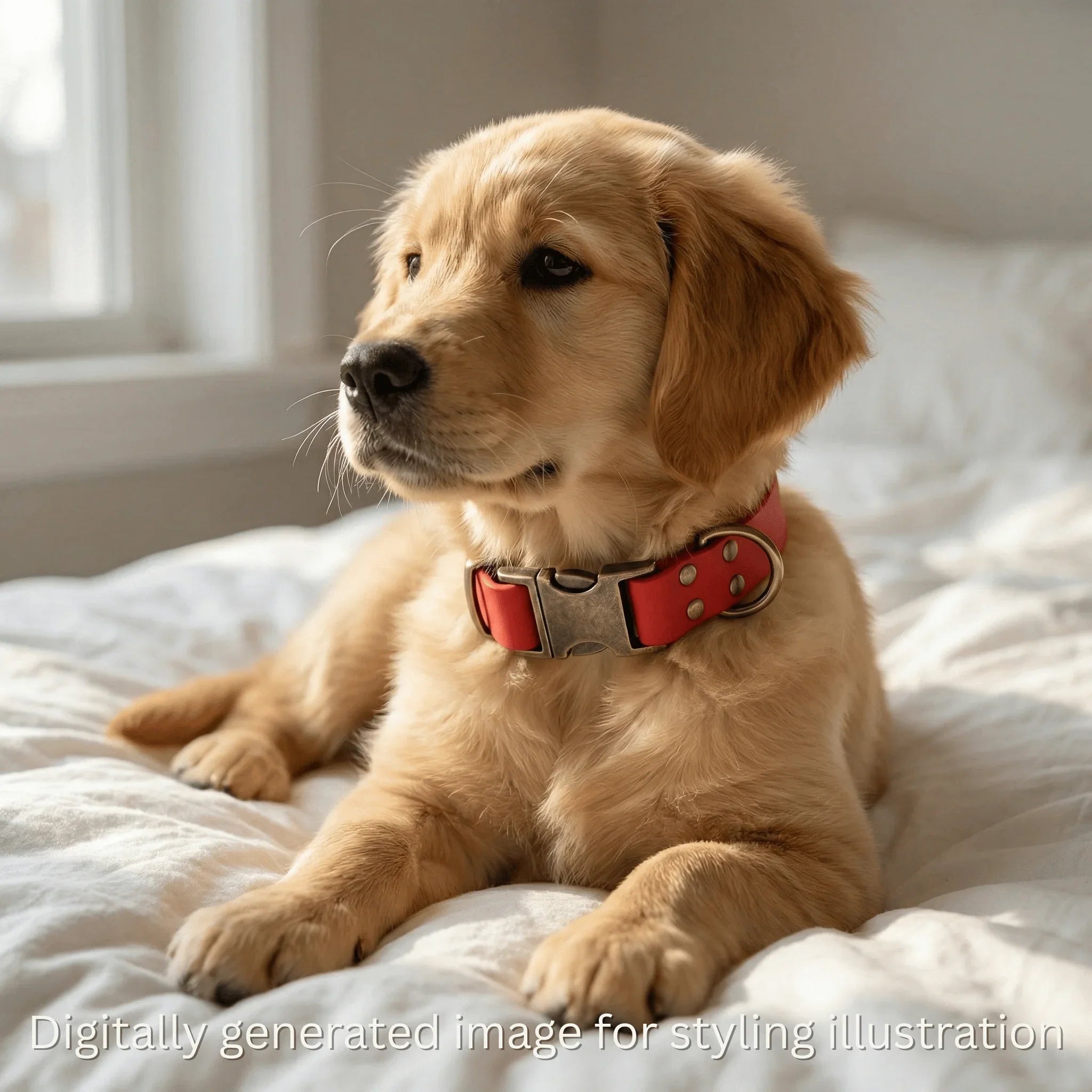 Red Waterproof Biothane Metal Clasp Dog Collar