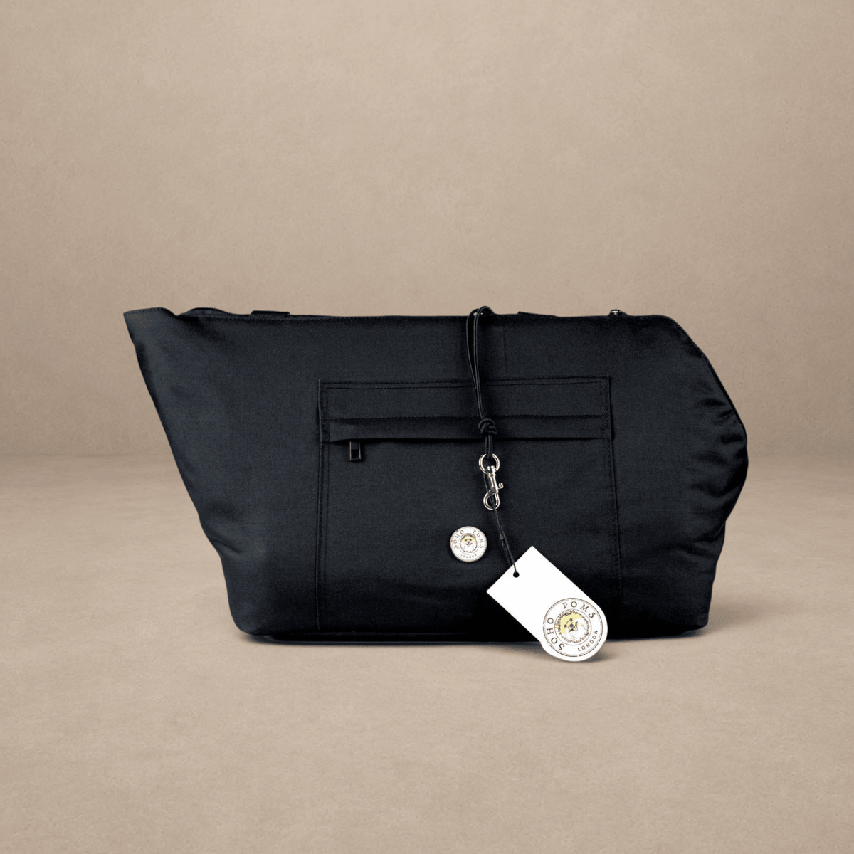 Soho Poms Compton All Black Pet Carrier - Ideal for Dogs & Cats