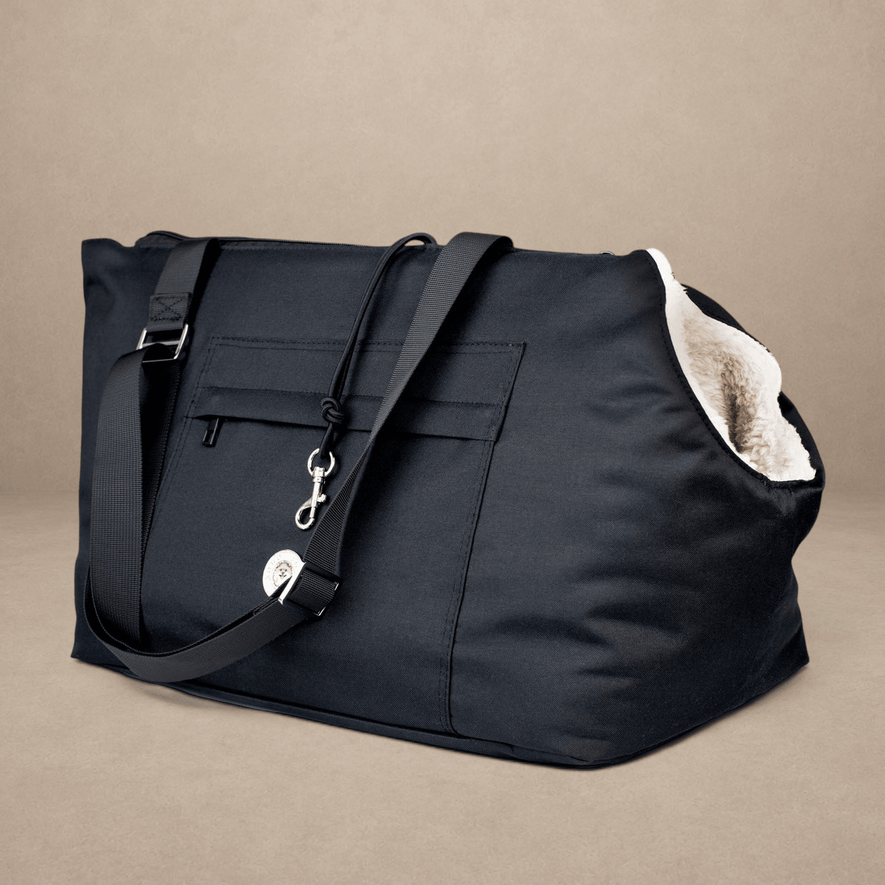 Soho Poms Compton Black & Cream Pet Carrier - Ideal for Dogs & Cats