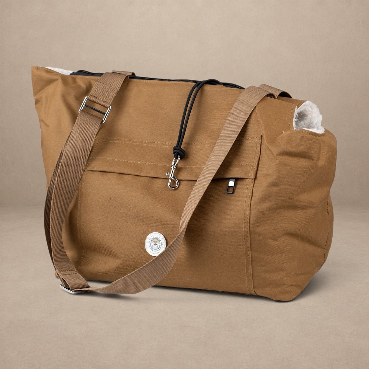 Soho Poms Compton Brown & Cream Pet Carrier - Ideal for Dogs & Cats