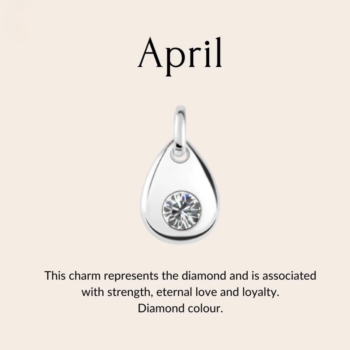 Sterling silver birthstone collar charm