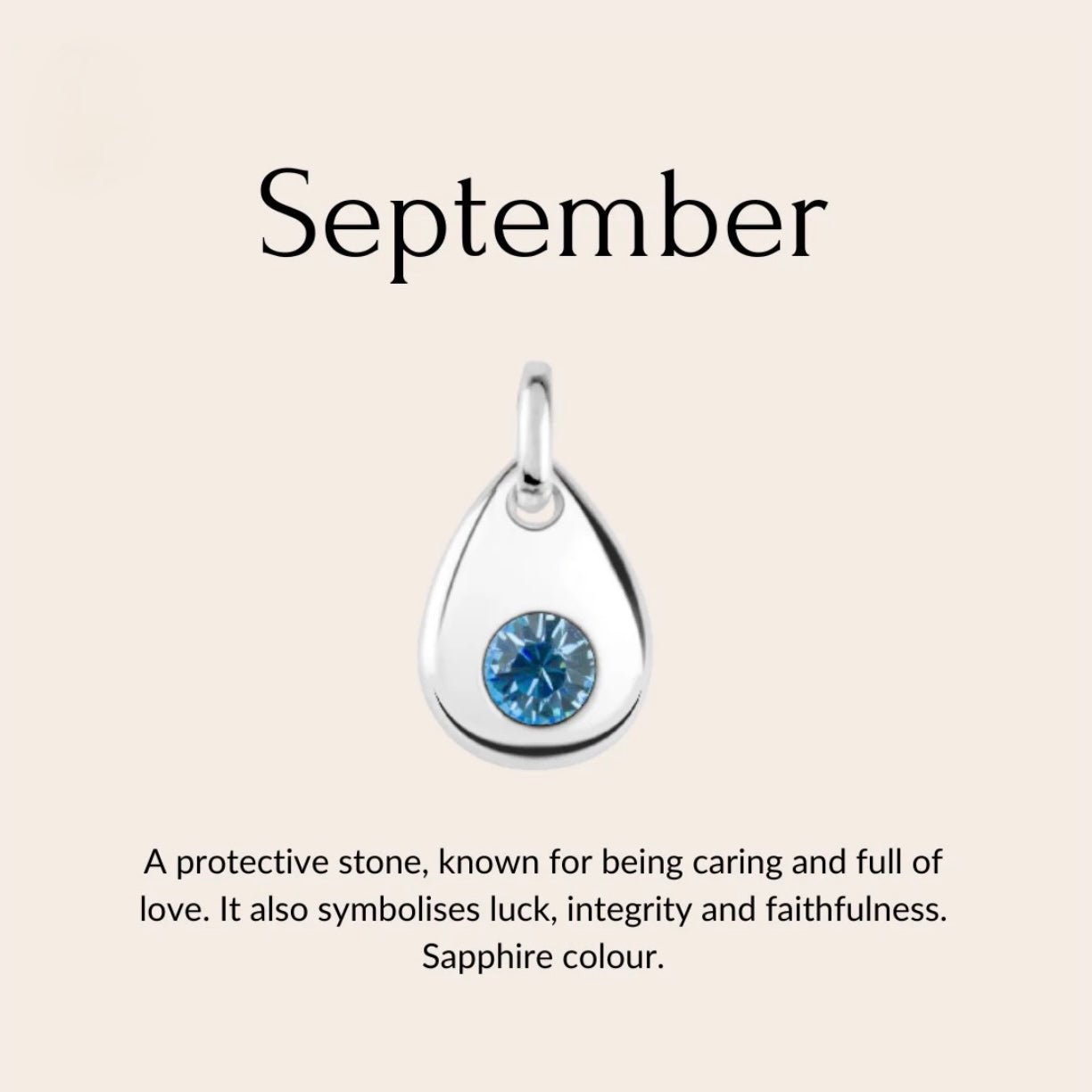 Sterling silver birthstone collar charm