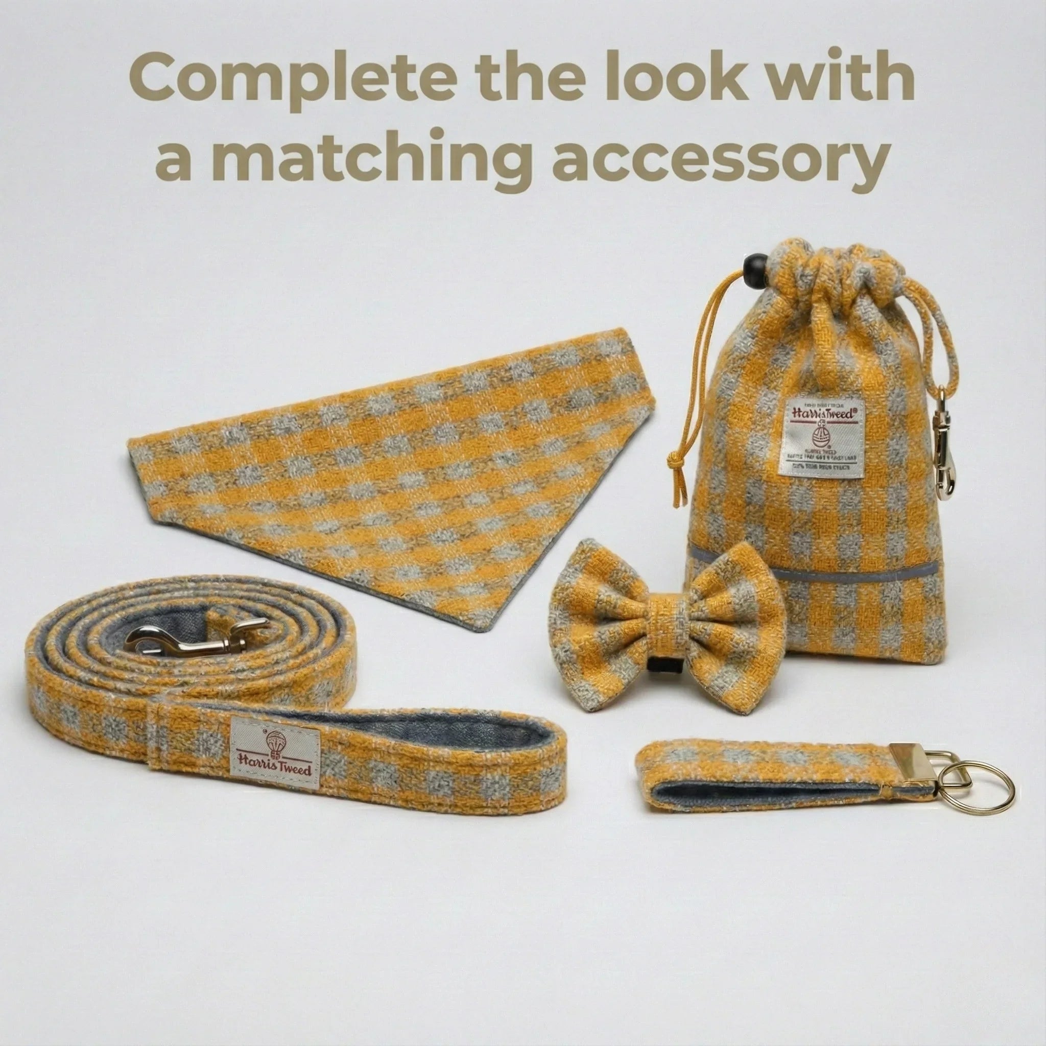 Sunflower Check - Buckle Fastening Luxury Harris Tweed Dog Collar